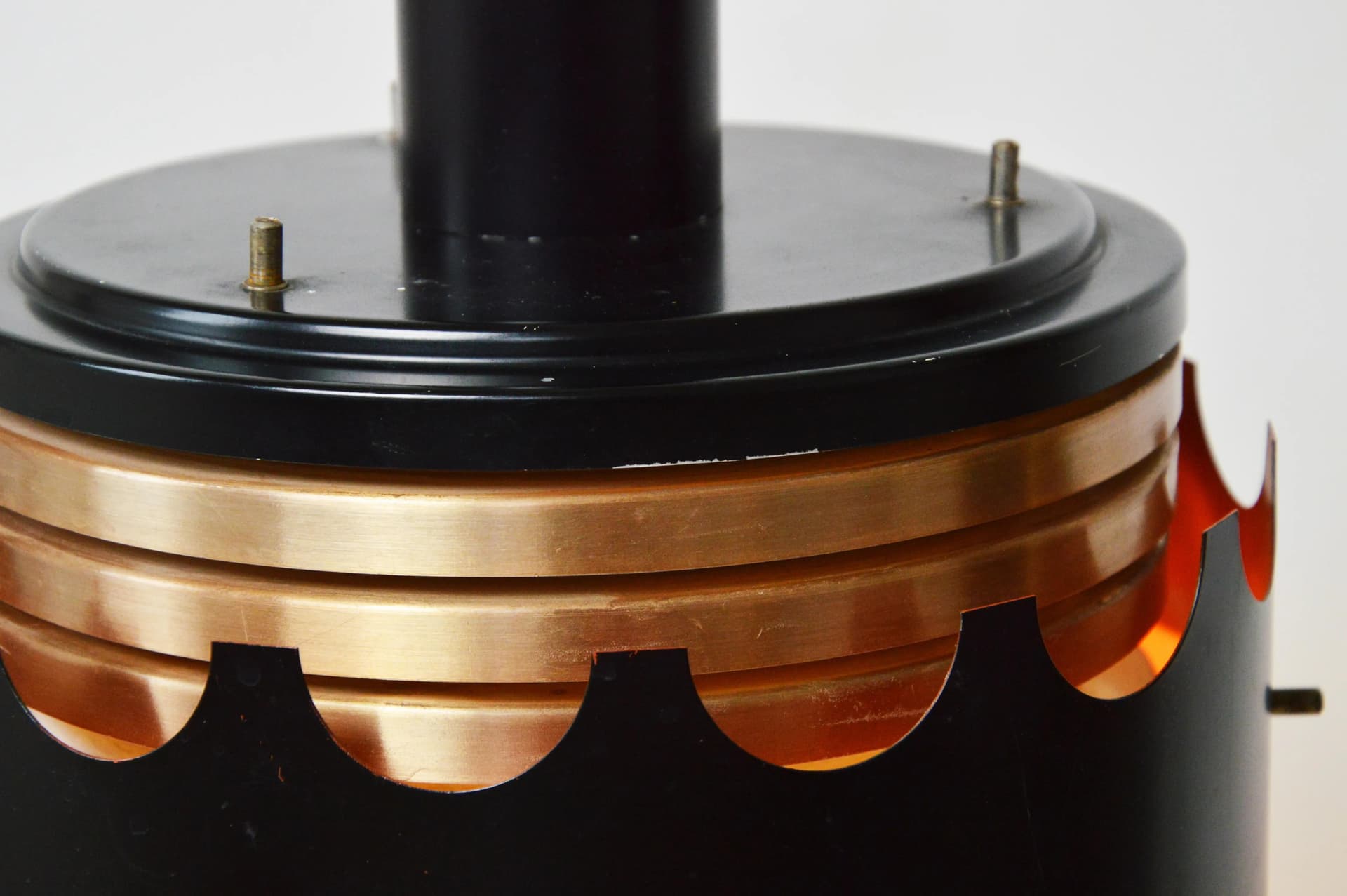 Lampa wisząca, miedź czarny, metal, Niemcy, lata 70. - 86486