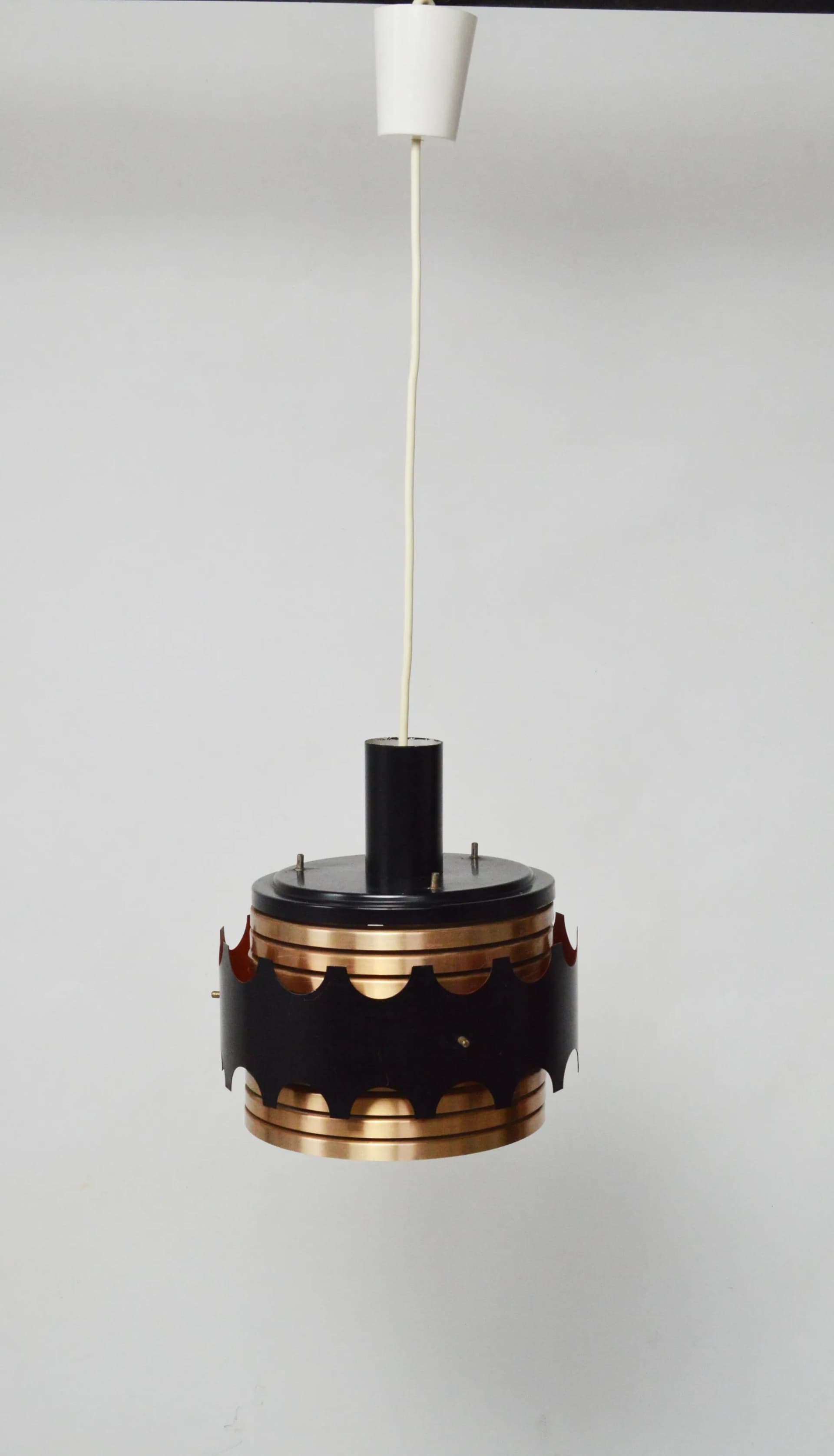 Lampa wisząca, miedź czarny, metal, Niemcy, lata 70. - 86485