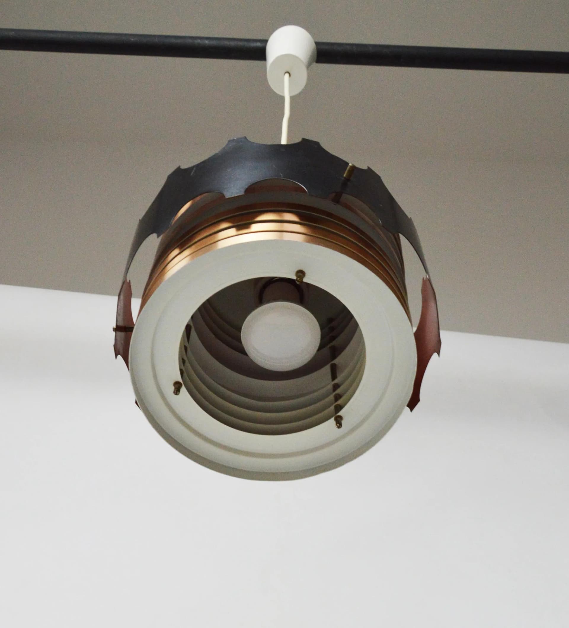 Lampa wisząca, miedź czarny, metal, Niemcy, lata 70. - 86484