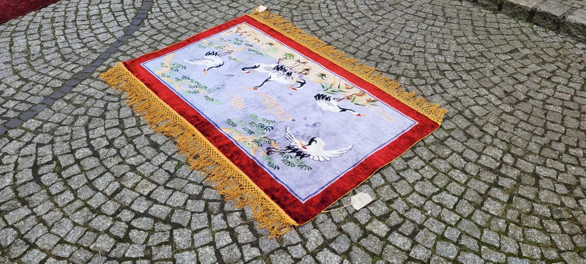 Dywan obrazkowy, jedwab multikolor, Chiny, lata 60., 120x156 cm - 88826