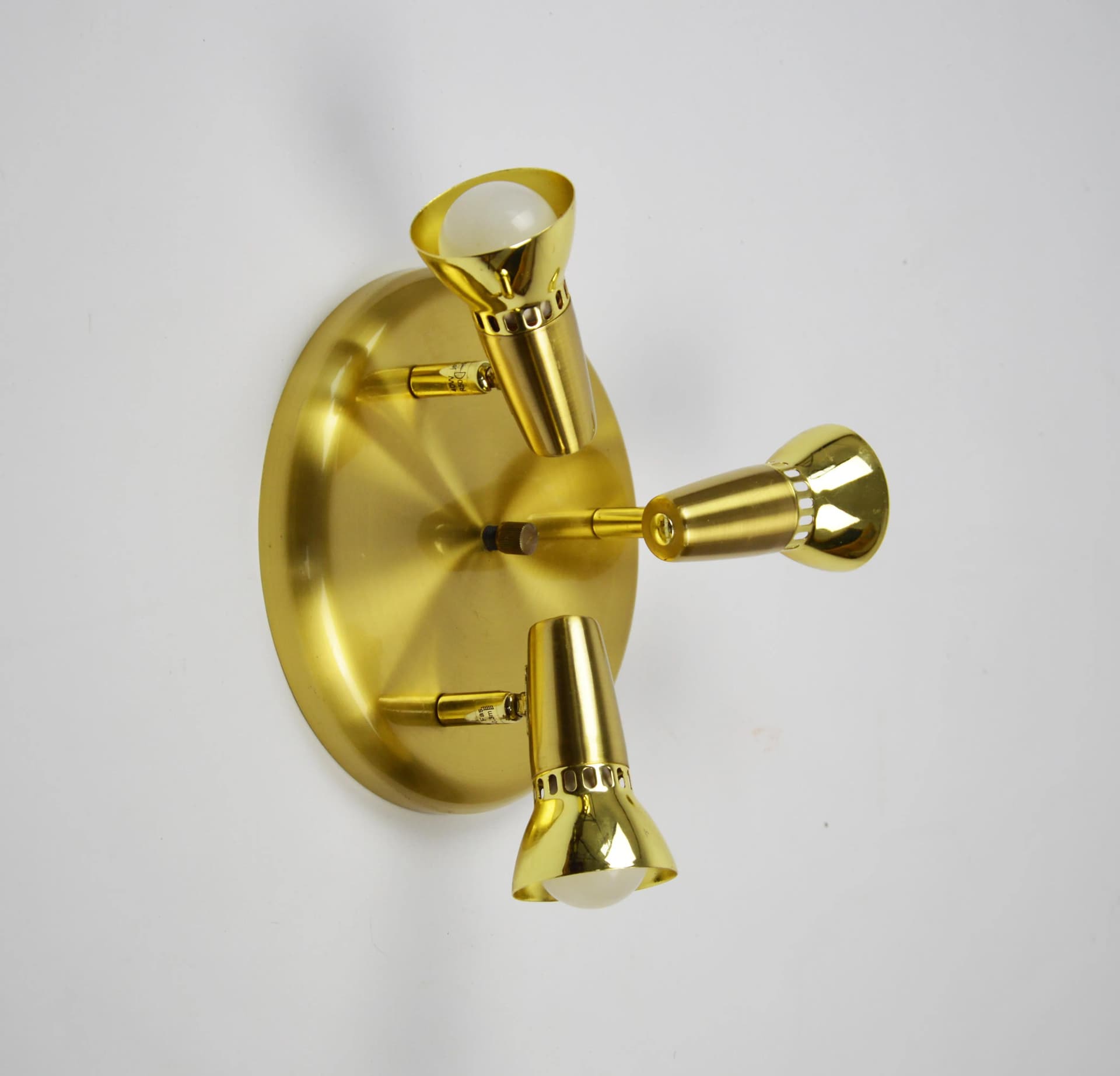 Ceiling lamp, golden metal, Germany, 1980s. - 86466