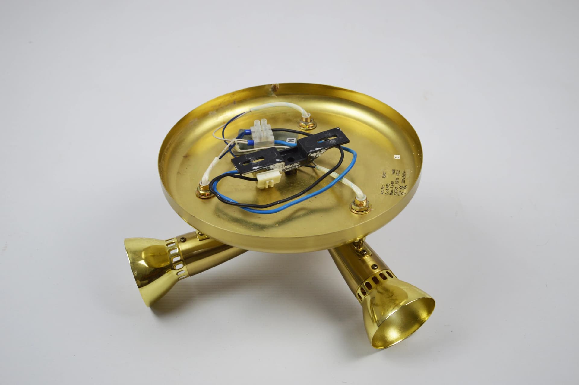 Ceiling lamp, golden metal, Germany, 1980s. - 86465