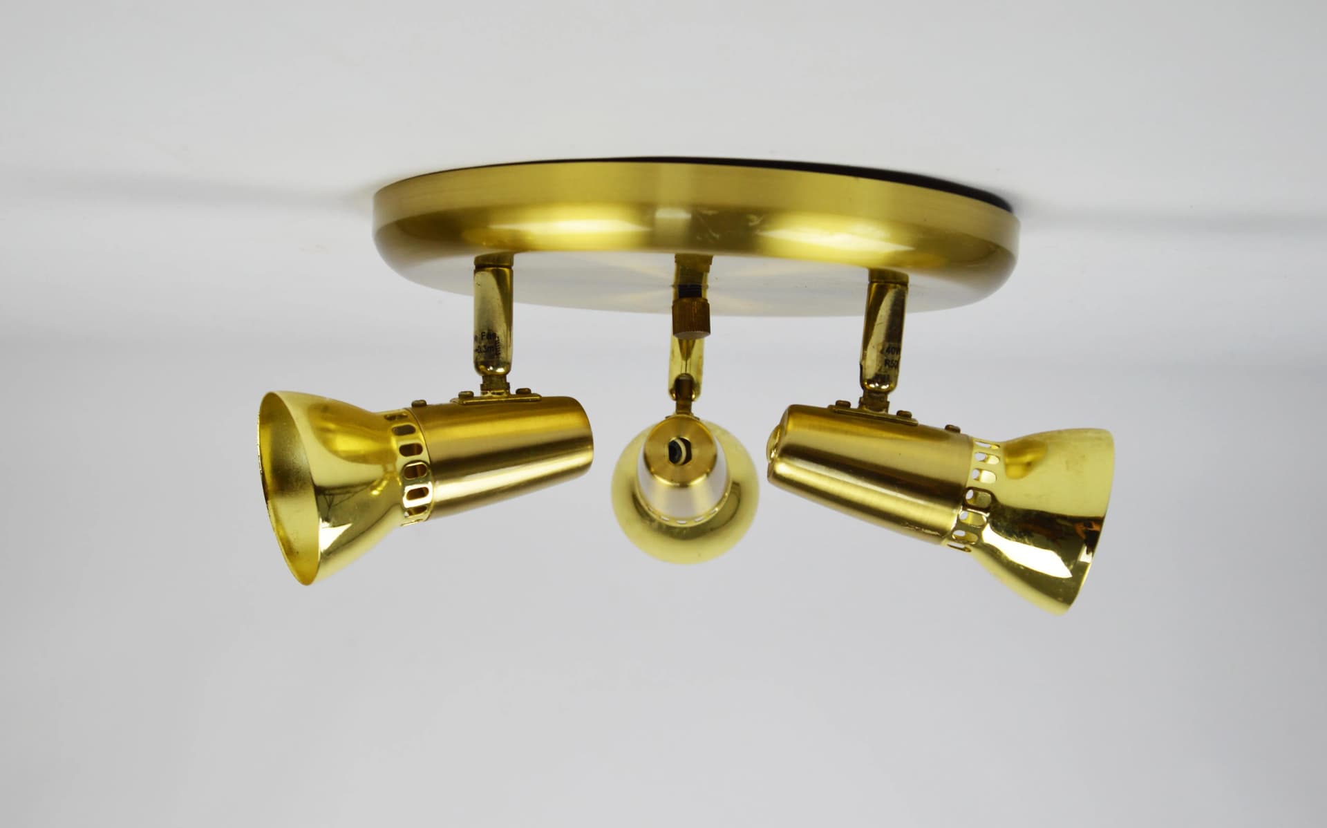 Ceiling lamp, golden metal, Germany, 1980s. - 86458