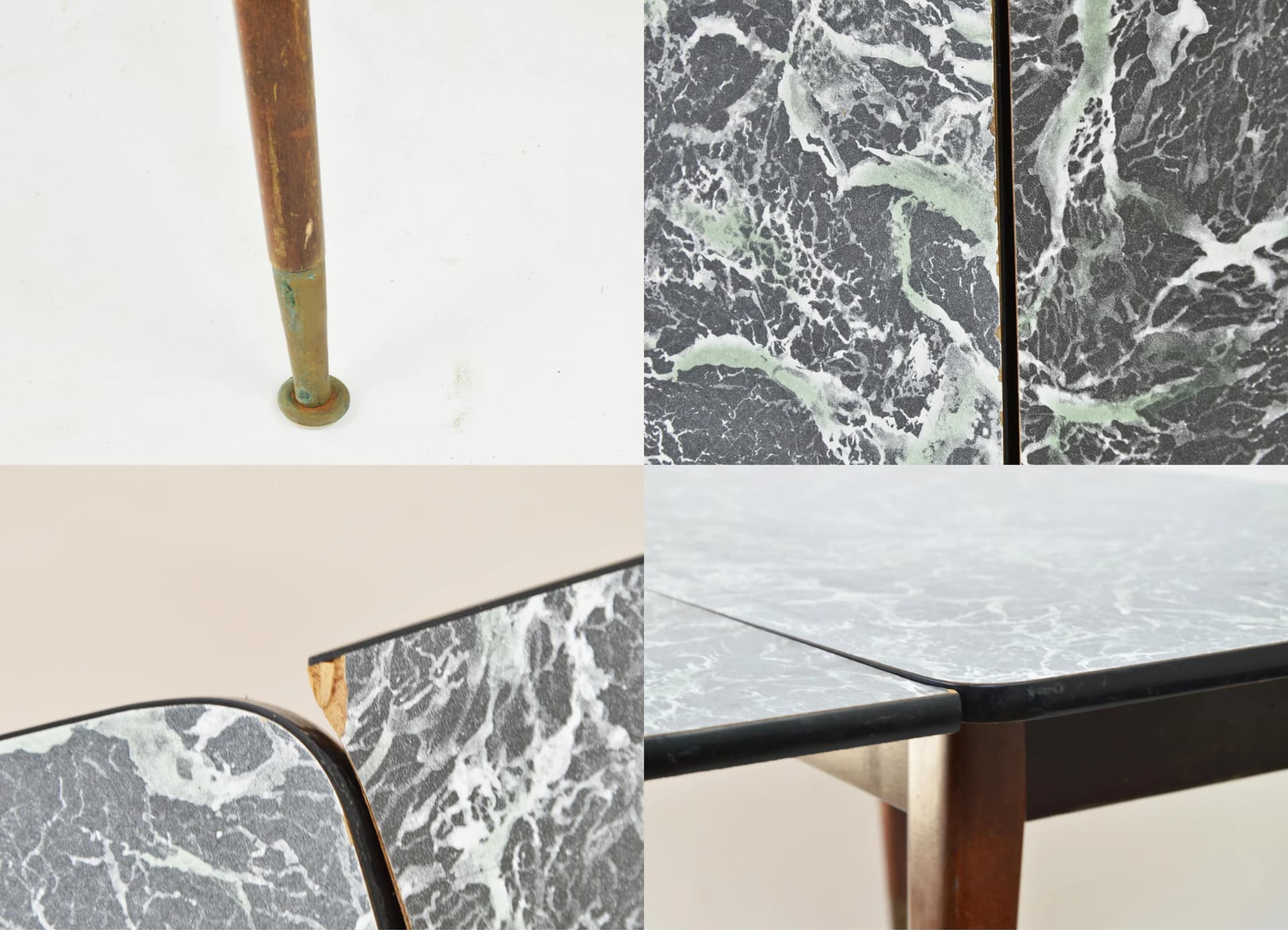 Extendable Table Rockabilly, grey, wood, Poland, 1960s. - 86444