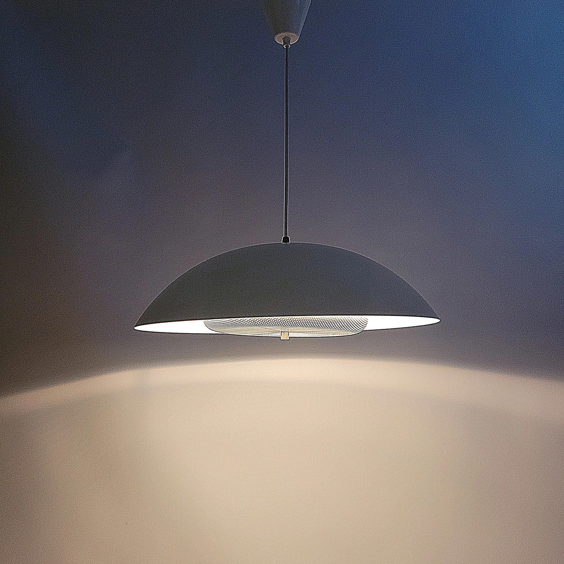 Lampa wisząca, ivory white, metal, Szwecja, lata 70. - 86410