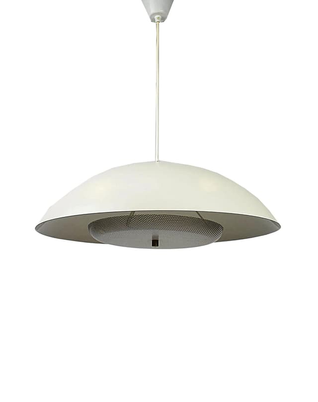 Lampa wisząca, ivory white, metal, Szwecja, lata 70. - WYMIARY