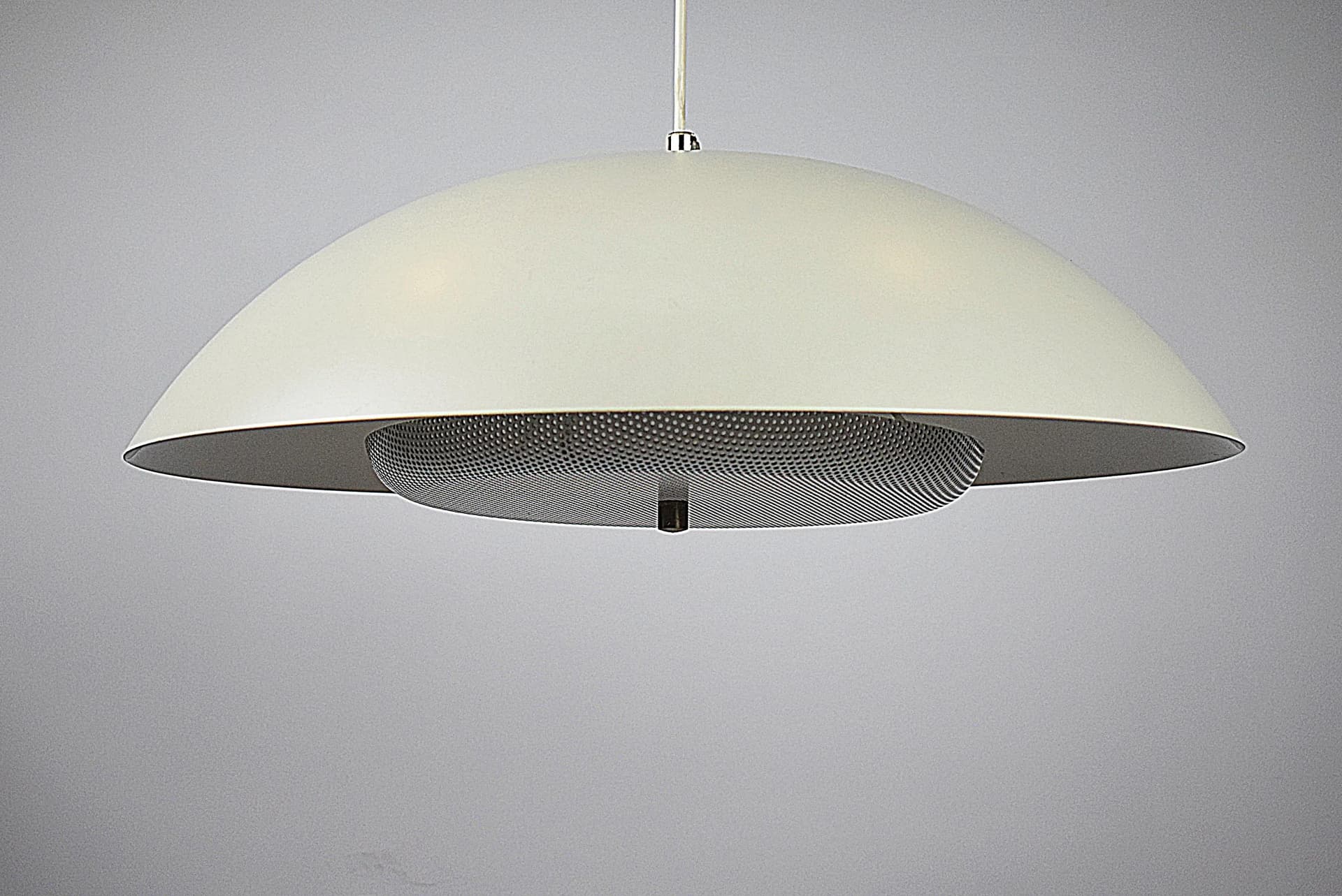 Lampa wisząca, ivory white, metal, Szwecja, lata 70. - 86415