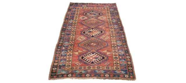Rug Kazak, 122x232 cm, red, wool, Azerbaijan, 19th c. - DIMENSION