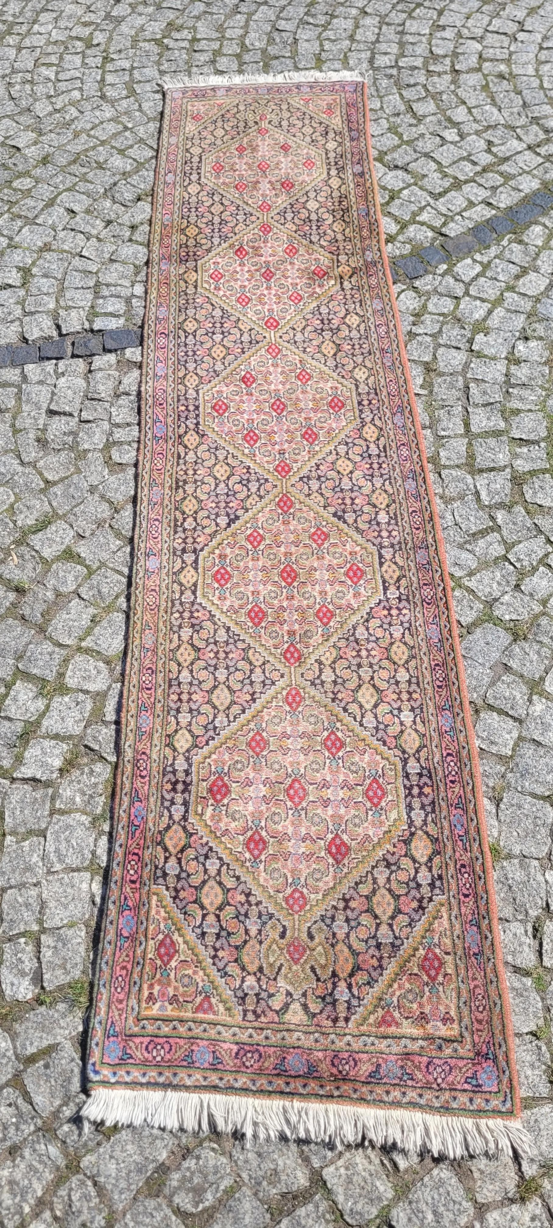 Dywan Senneh, 255x55 cm, beżowy, wełna, Iran, początek XX w. - 88732