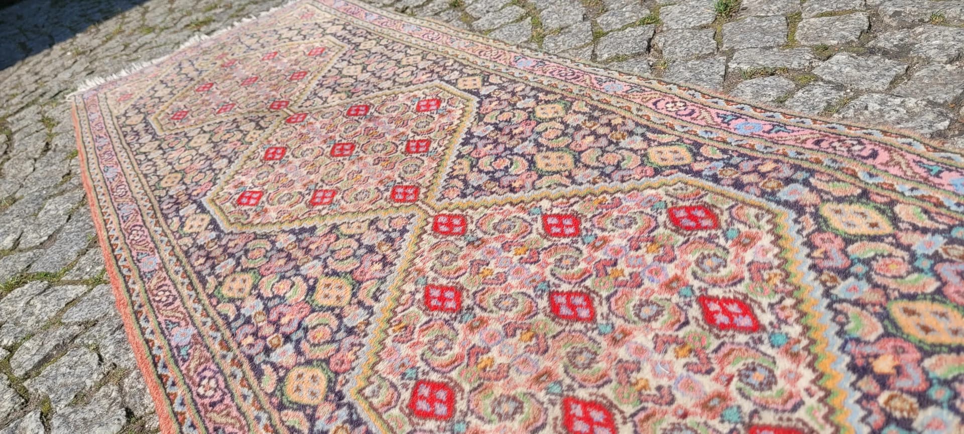 Dywan Senneh, 255x55 cm, beżowy, wełna, Iran, początek XX w. - 88736