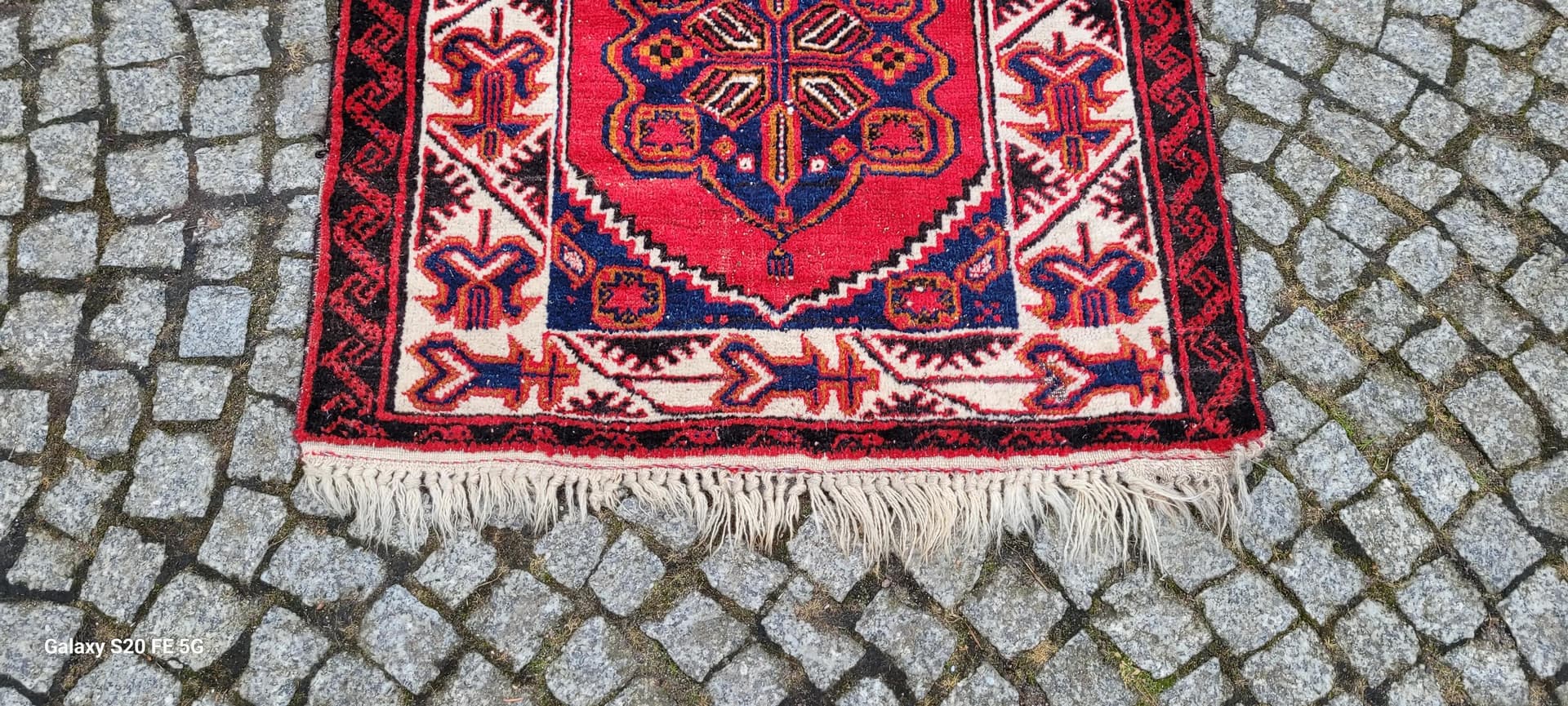 Rug Kazak, red wool, Turkey, 1960s, 85x300 cm - 88729