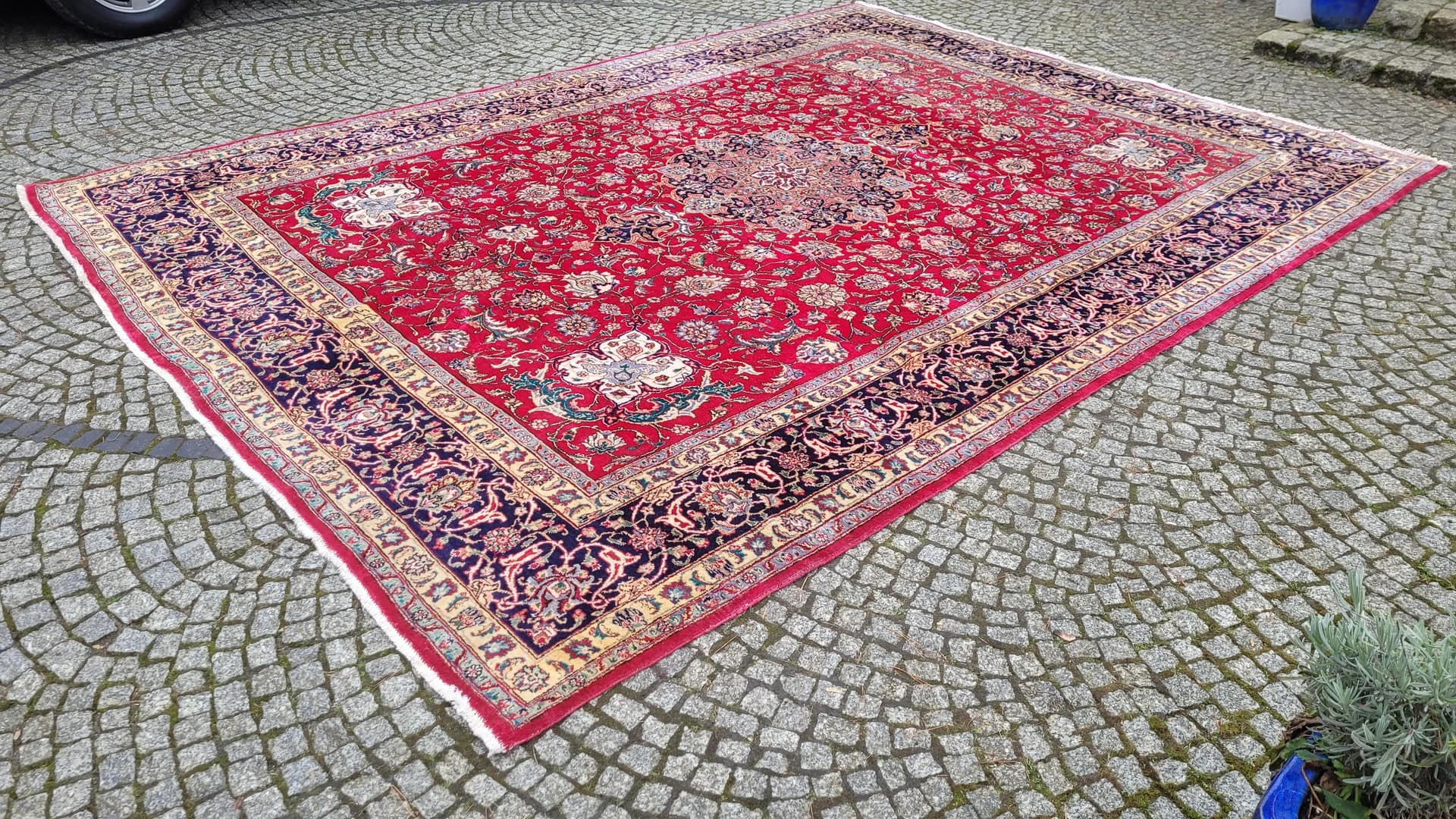 Dywan Tebriz 300x410 cm, czerwony, wełna bawełna, Iran, pocz. XX w. - 88715