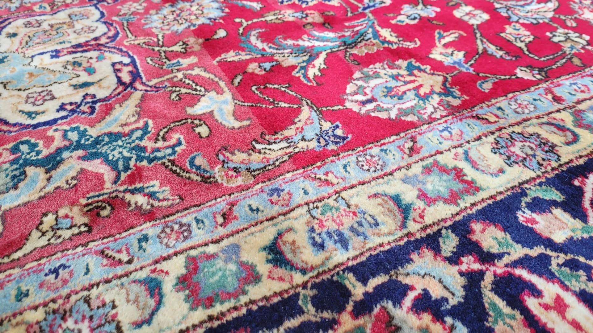 Dywan Tebriz 300x410 cm, czerwony, wełna bawełna, Iran, pocz. XX w. - 88712