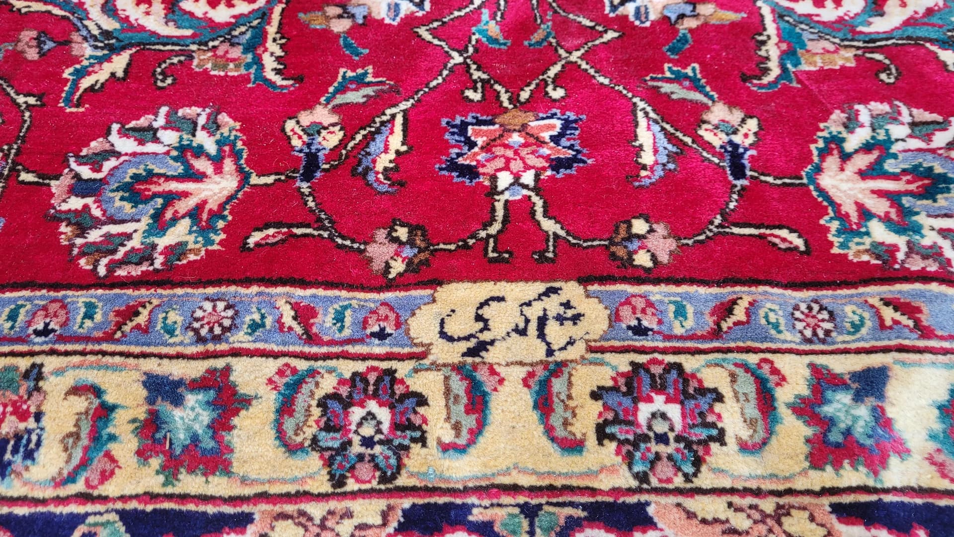 Dywan Tebriz 300x410 cm, czerwony, wełna bawełna, Iran, pocz. XX w. - 88720