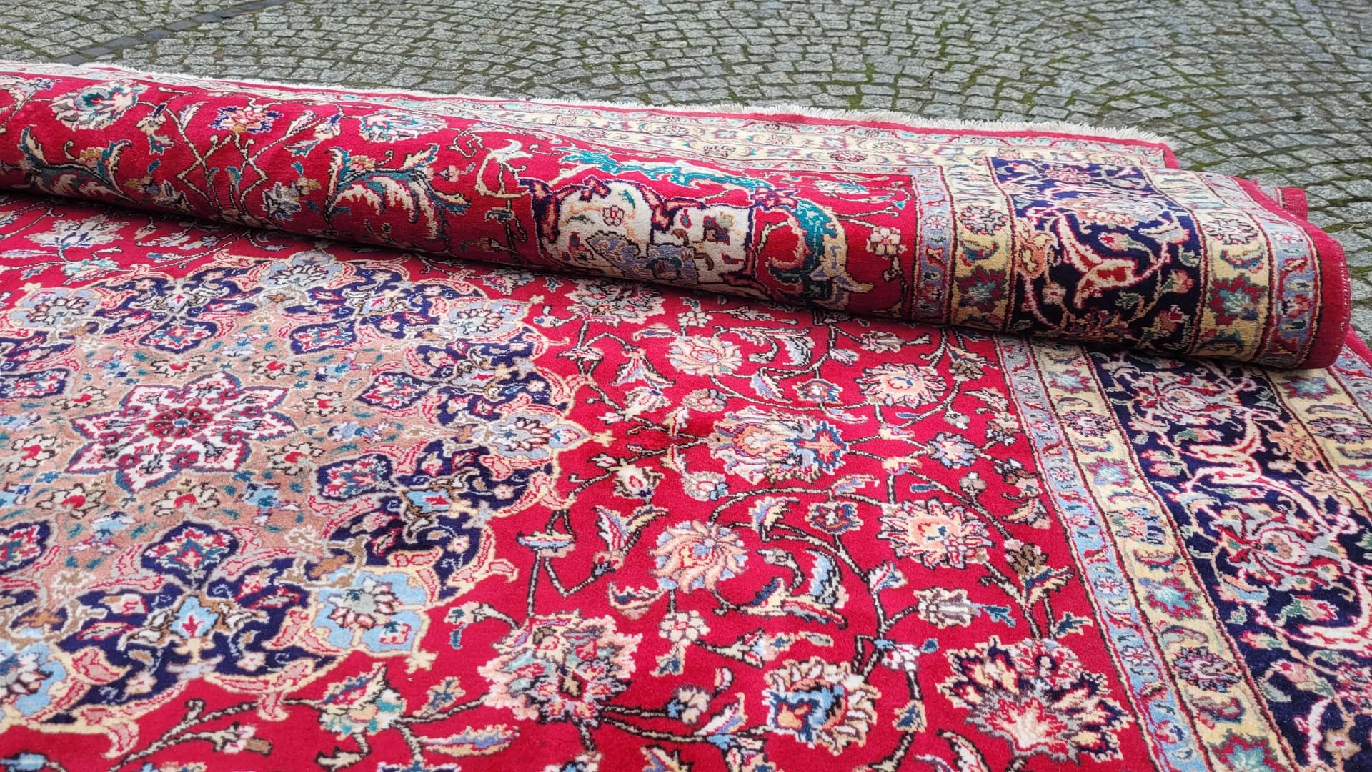 Dywan Tebriz 300x410 cm, czerwony, wełna bawełna, Iran, pocz. XX w. - 88719