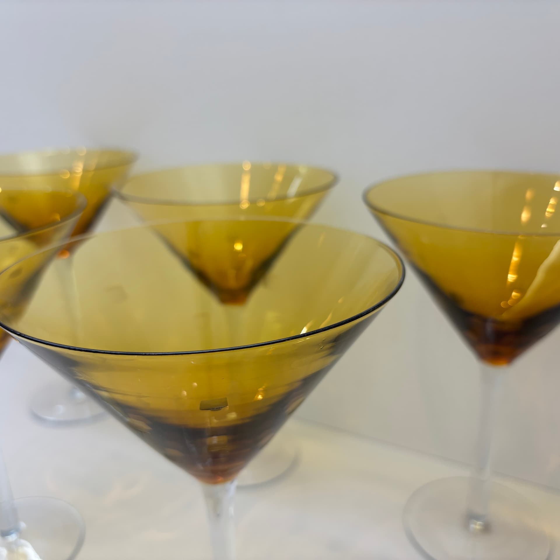 Komplet kieliszków koktajlowych, golden szkło, Niemcy, lata 80. - 83371