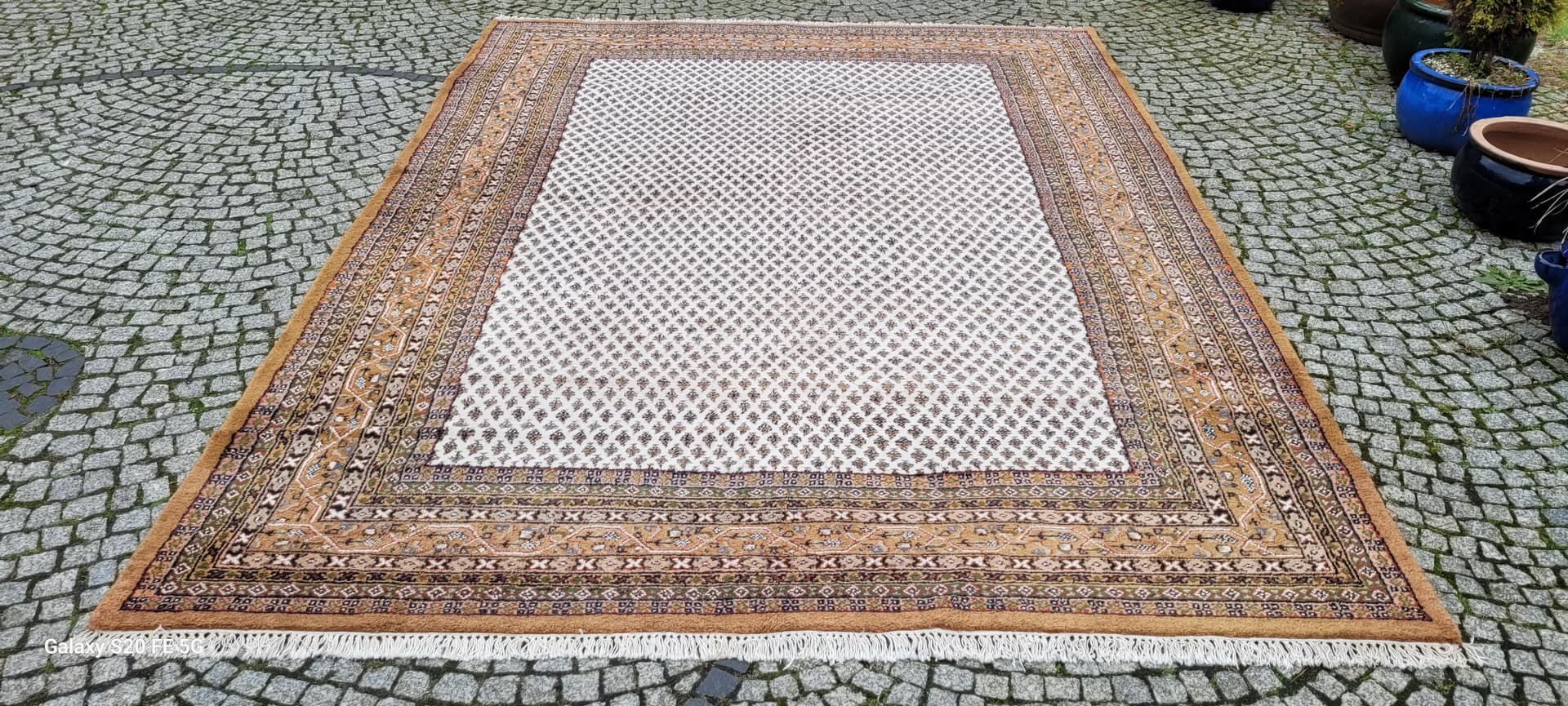 Rug Indo Sarough Mir 255x355 cm, beige wool, India - 88682