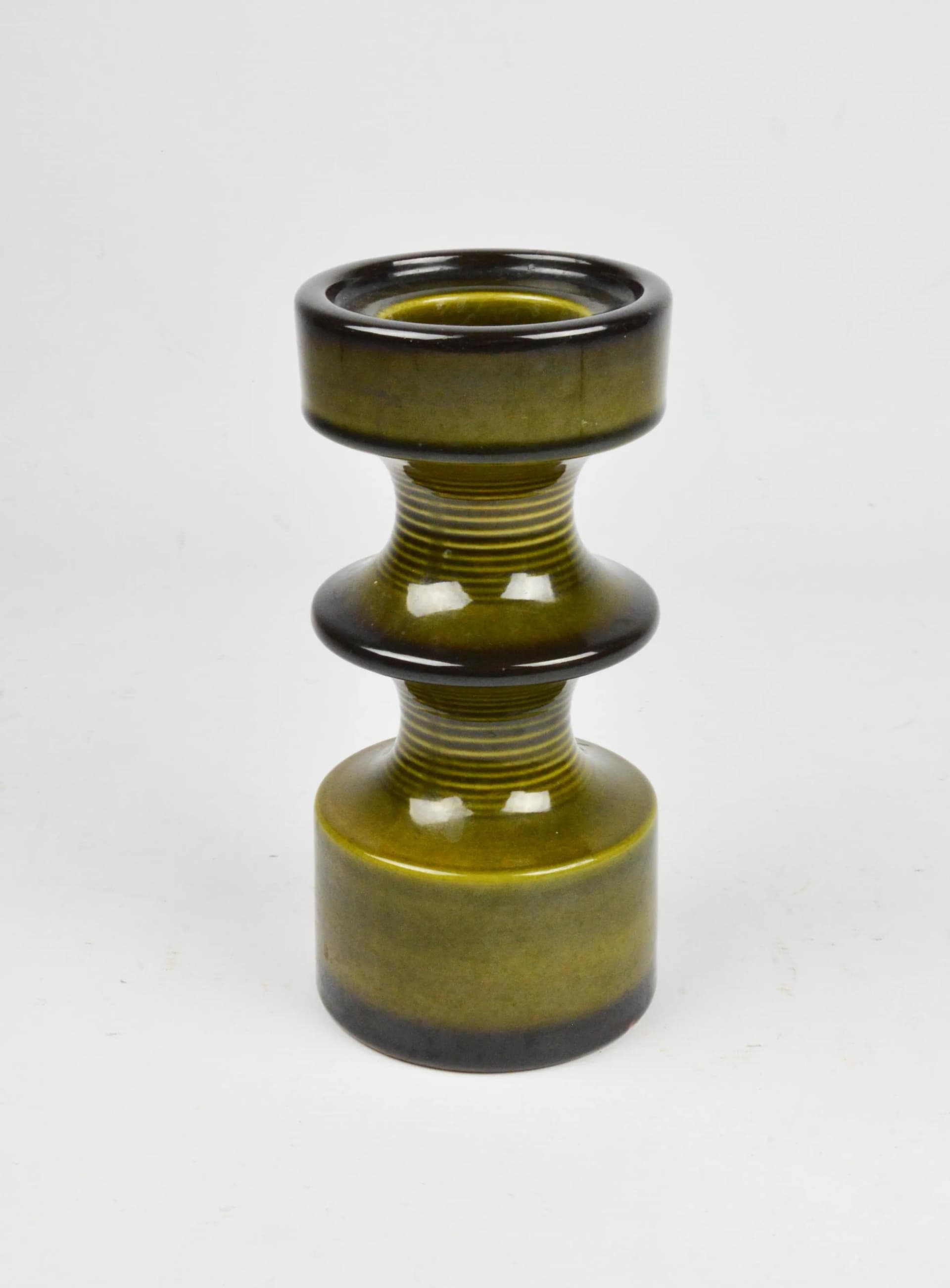 Candlestick, green porcelain, Poland, 1970s. - 86299