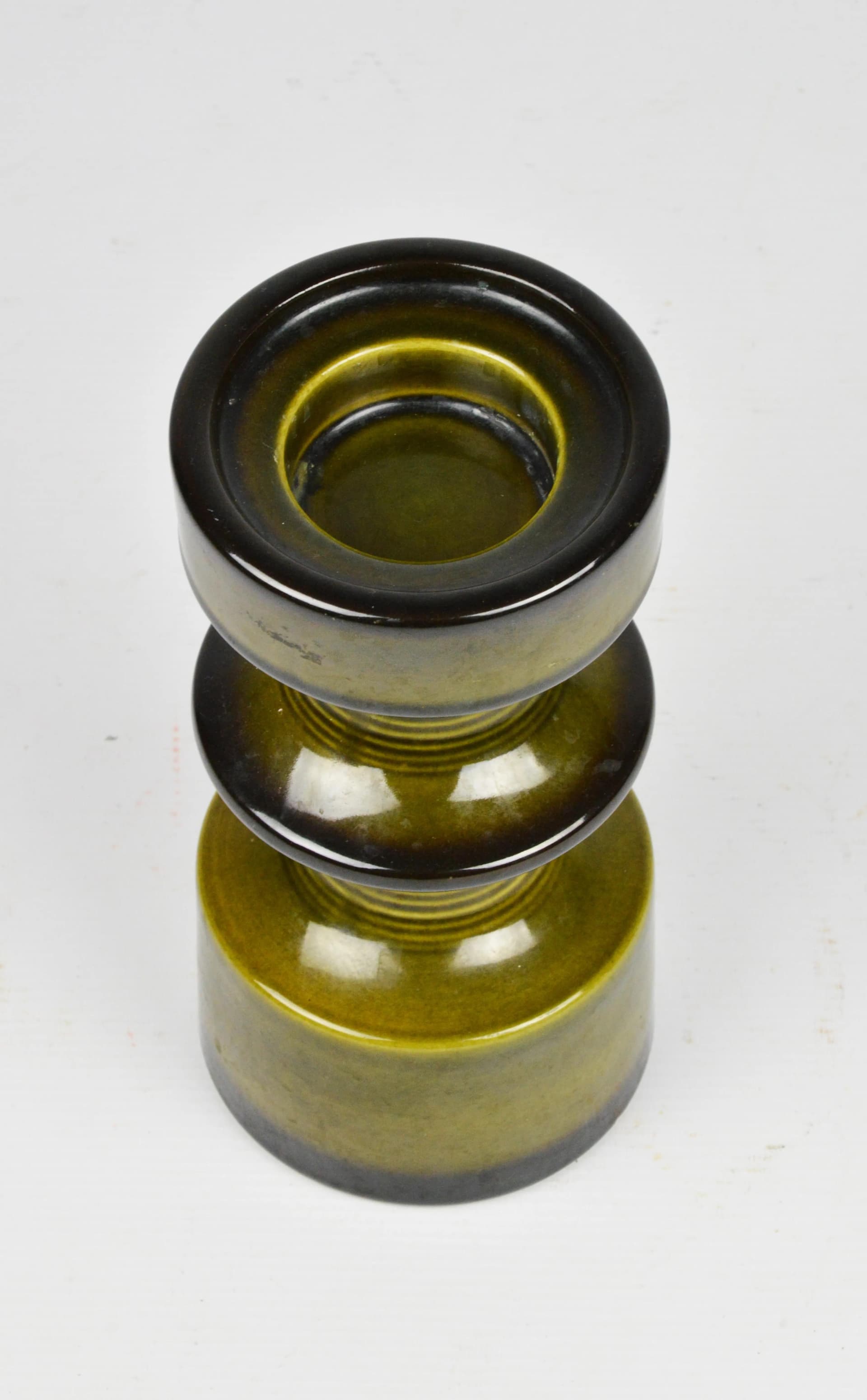 Candlestick, green porcelain, Poland, 1970s. - 86300