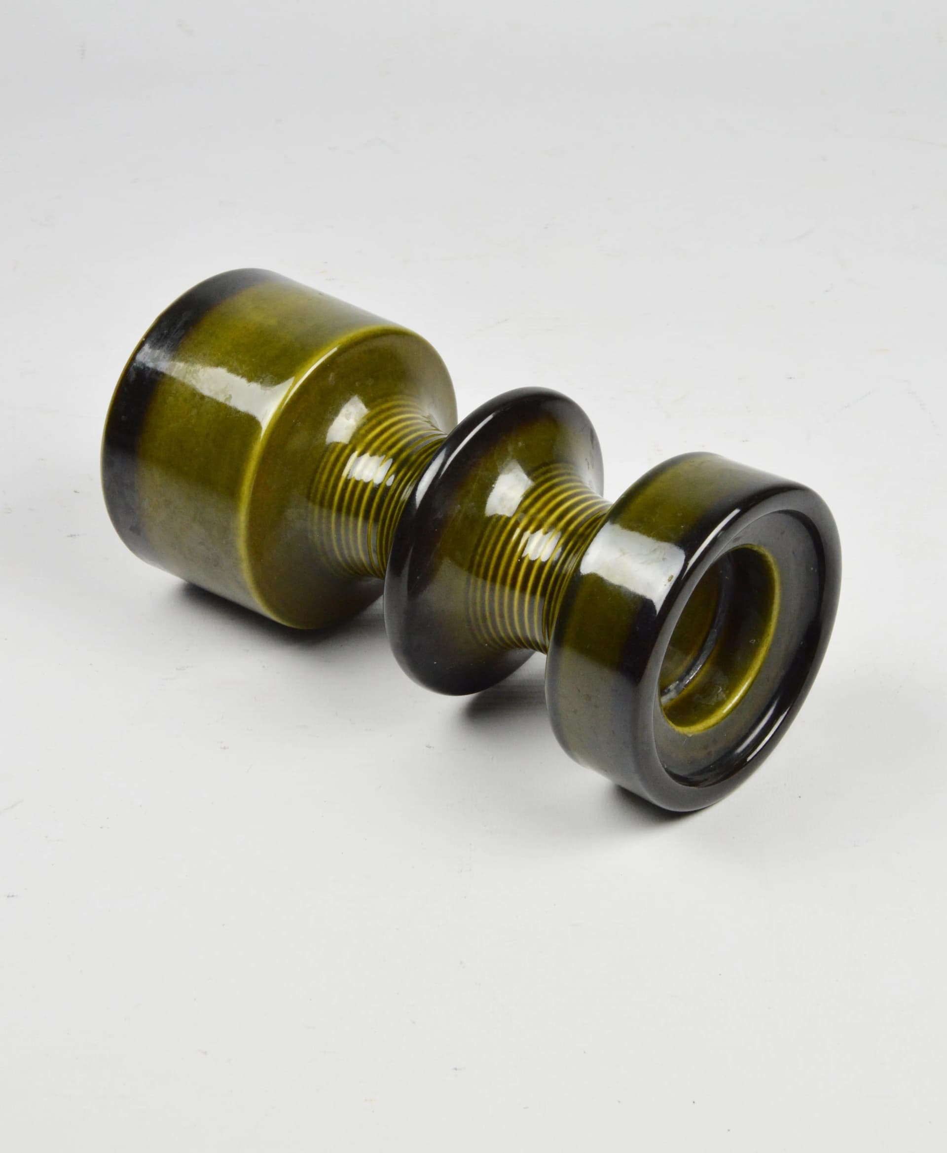 Candlestick, green porcelain, Poland, 1970s. - 86303