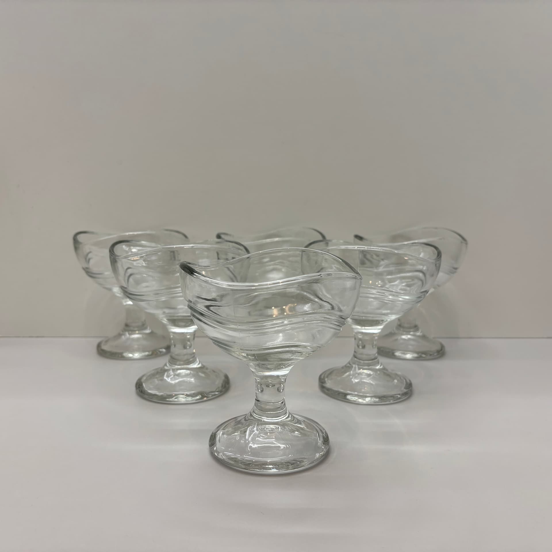 Set of dessert cups, transparent glass, Italy, 1980s. - 83377