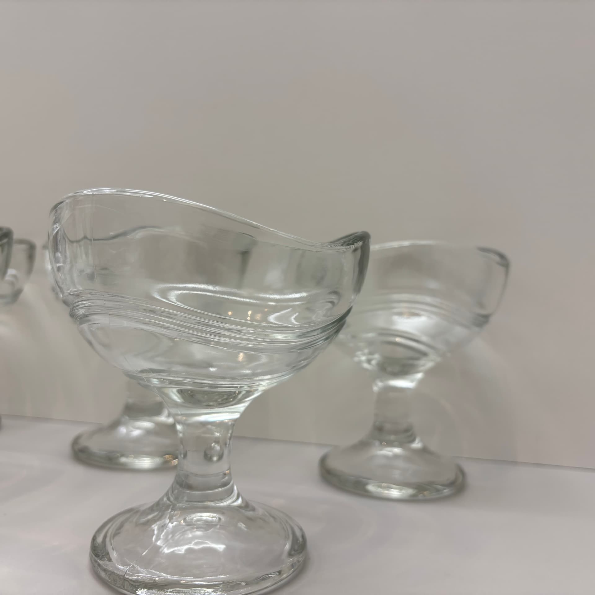 Set of dessert cups, transparent glass, Italy, 1980s. - 83376