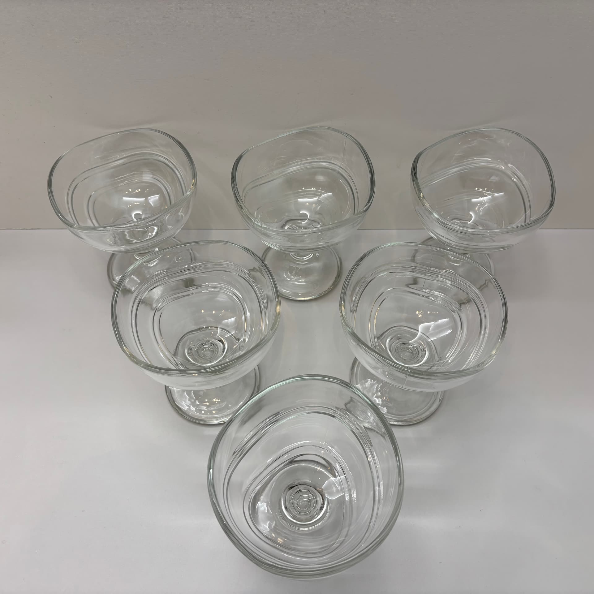 Set of dessert cups, transparent glass, Italy, 1980s. - 83379