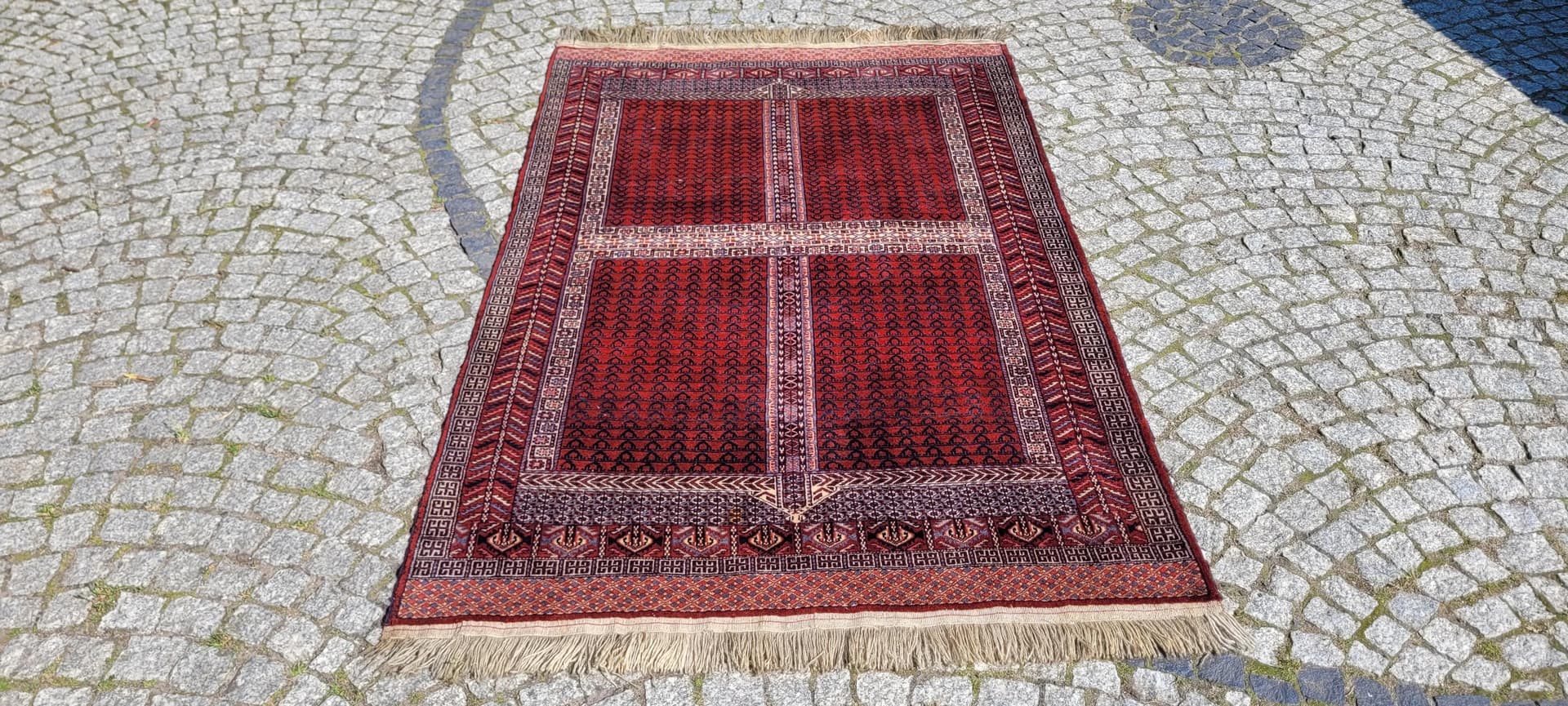 Dywan nomadyczny Tekke 120x200 cm, czerwony, wełna, Turkmenistan, pocz. XX w. - 88669