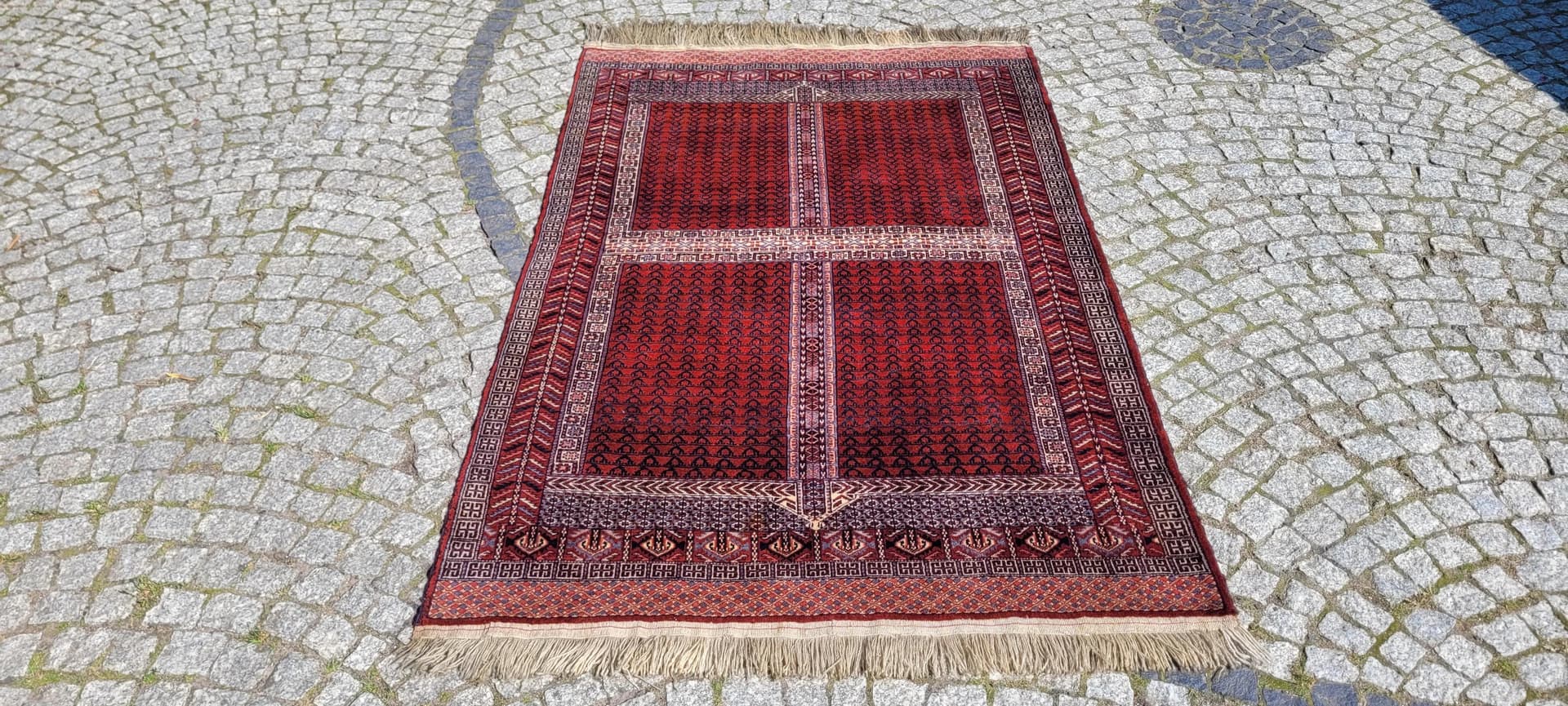 Dywan nomadyczny Tekke 120x200 cm, czerwony, wełna, Turkmenistan, pocz. XX w. - 88662