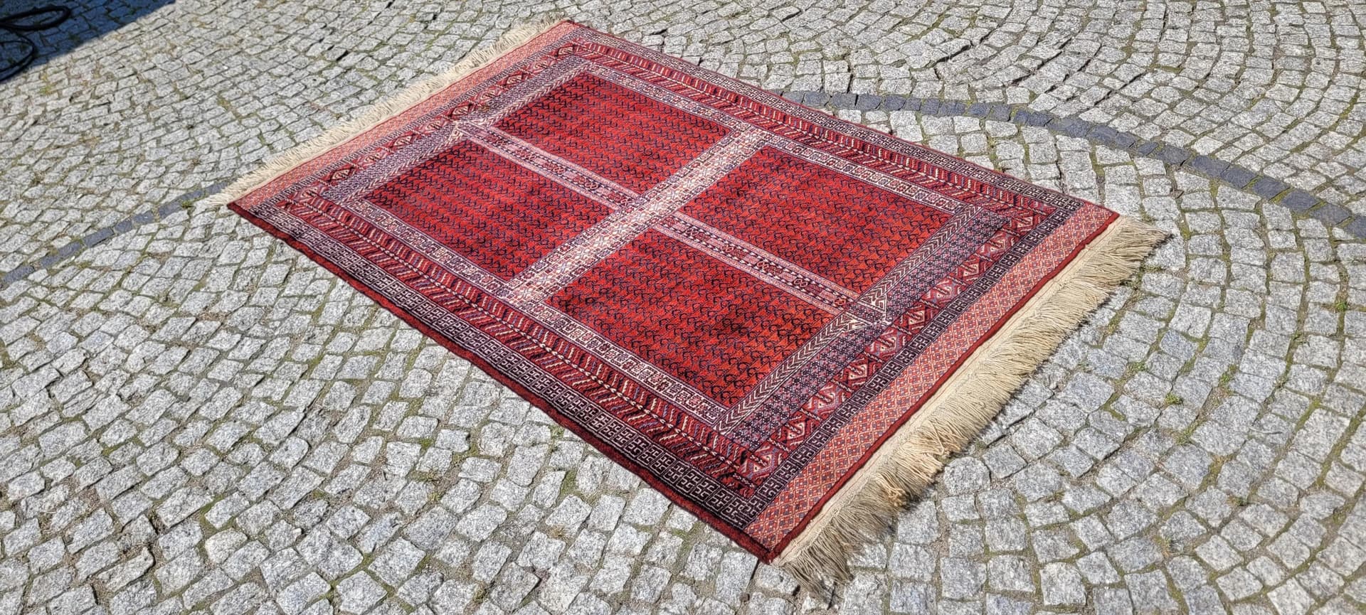 Dywan nomadyczny Tekke 120x200 cm, czerwony, wełna, Turkmenistan, pocz. XX w. - 88668