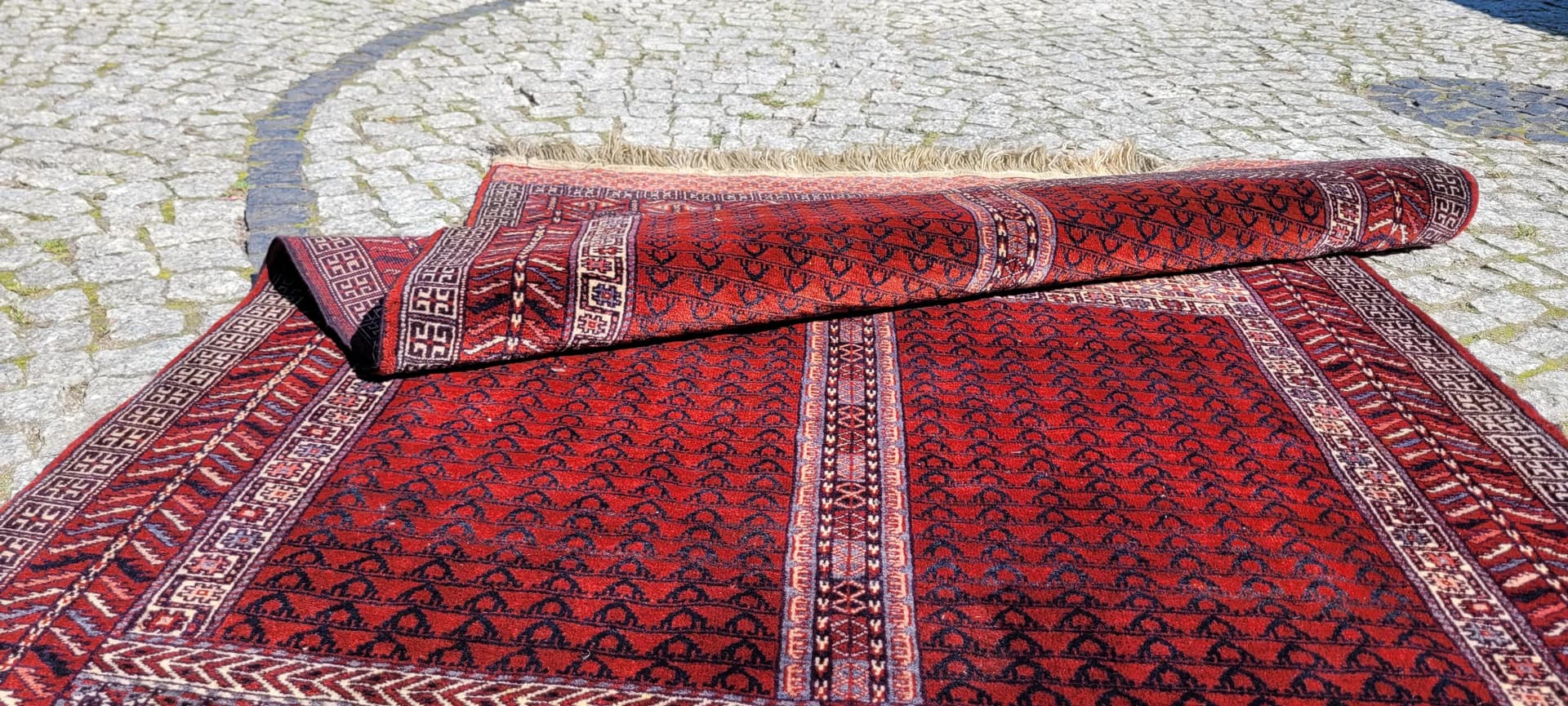 Dywan nomadyczny Tekke 120x200 cm, czerwony, wełna, Turkmenistan, pocz. XX w. - 88670