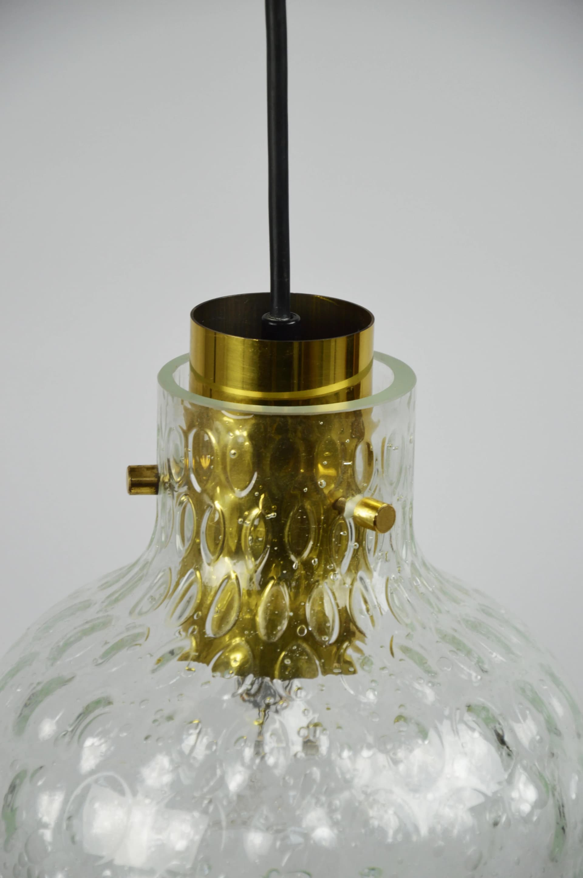 Lampa wisząca, transparent, szkło, Polska, lata 70. - 86258