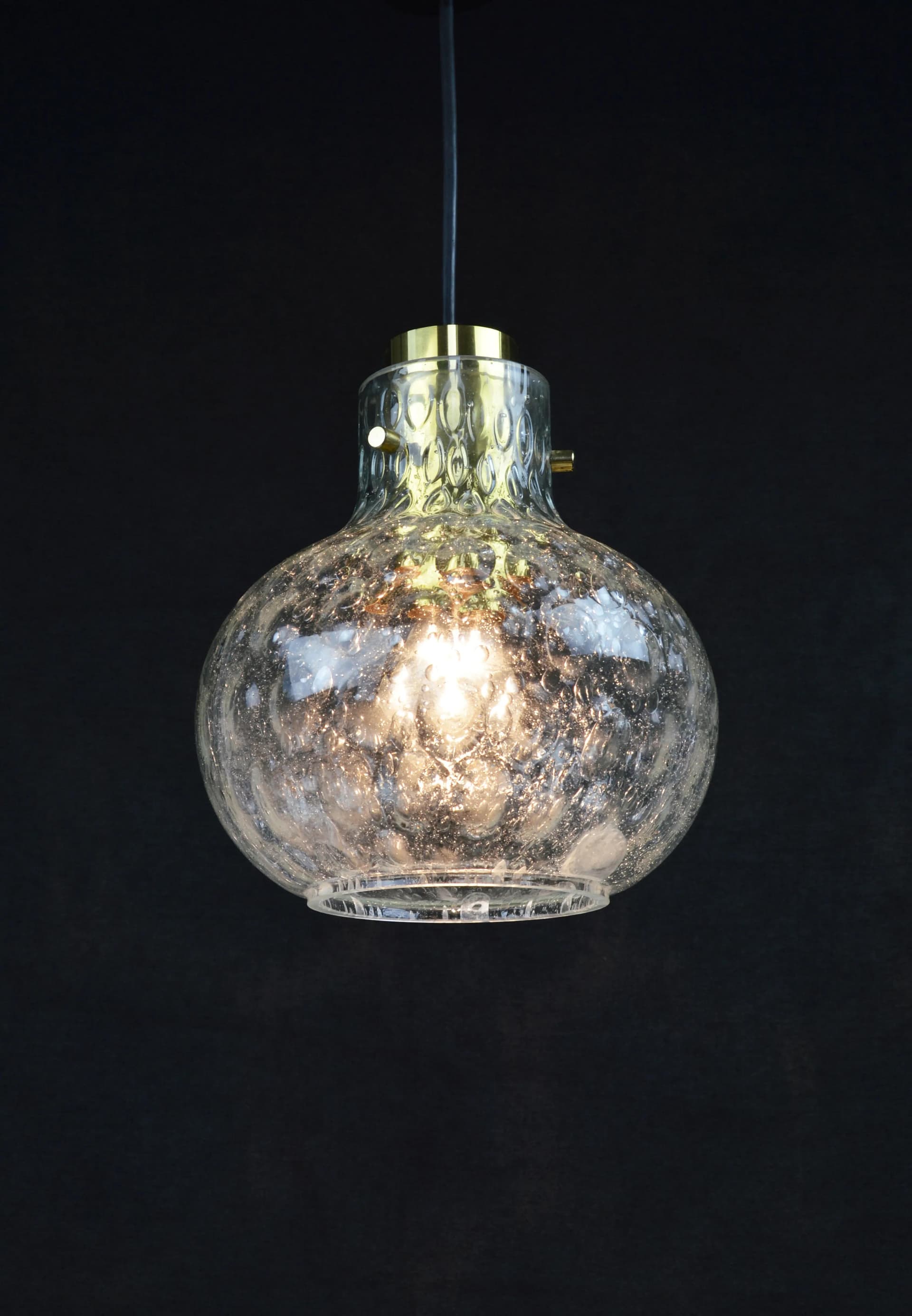 Lampa wisząca, transparent, szkło, Polska, lata 70. - 86265