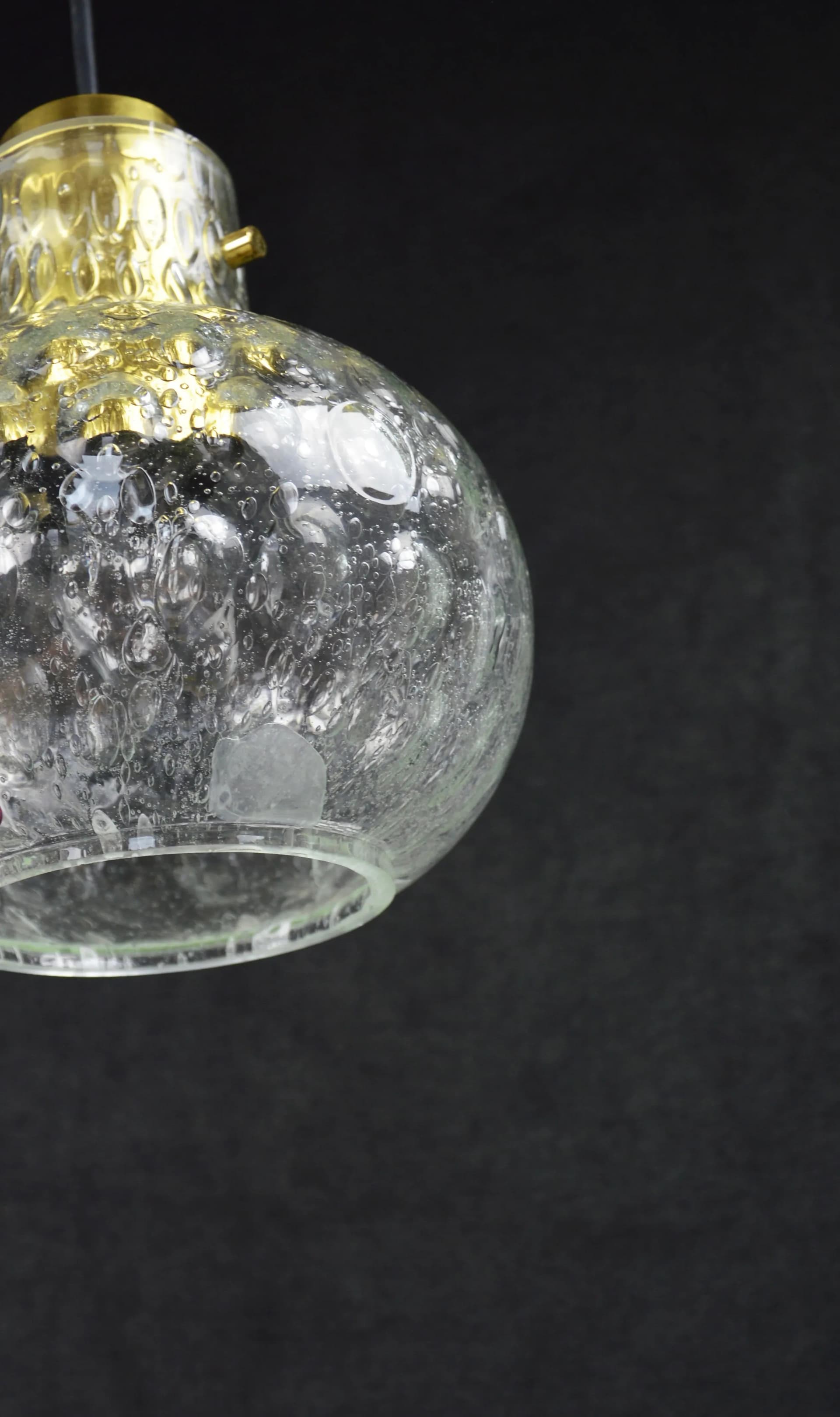 Lampa wisząca, transparent, szkło, Polska, lata 70. - 86264