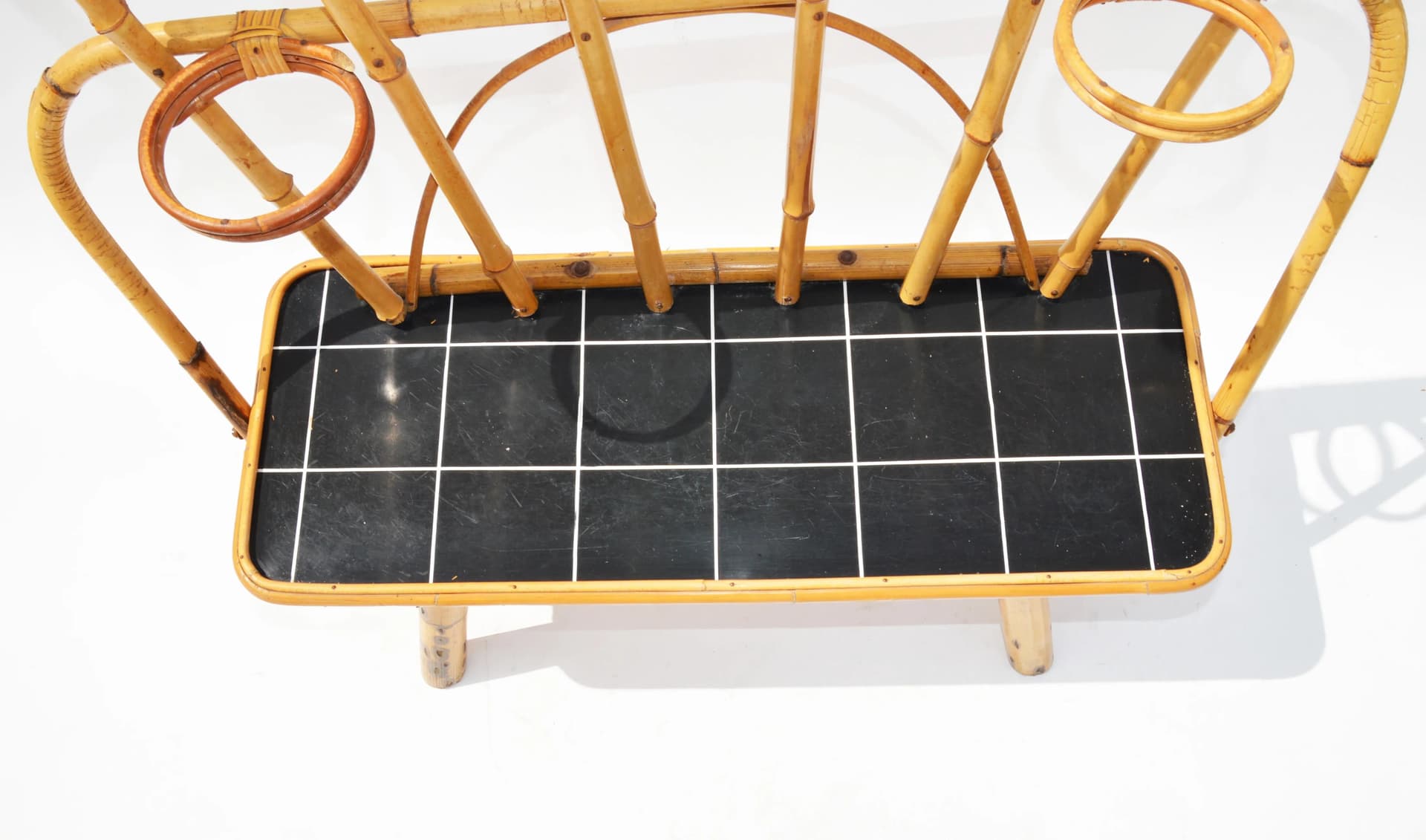 Kwietnik, bambus jasnobrązowy, Polska, lata 70. - 86241