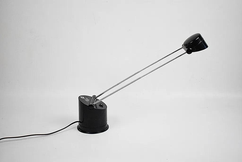 Lampka biurkowa, czarna, metal, plastik, Polska, lata 90. - 86229