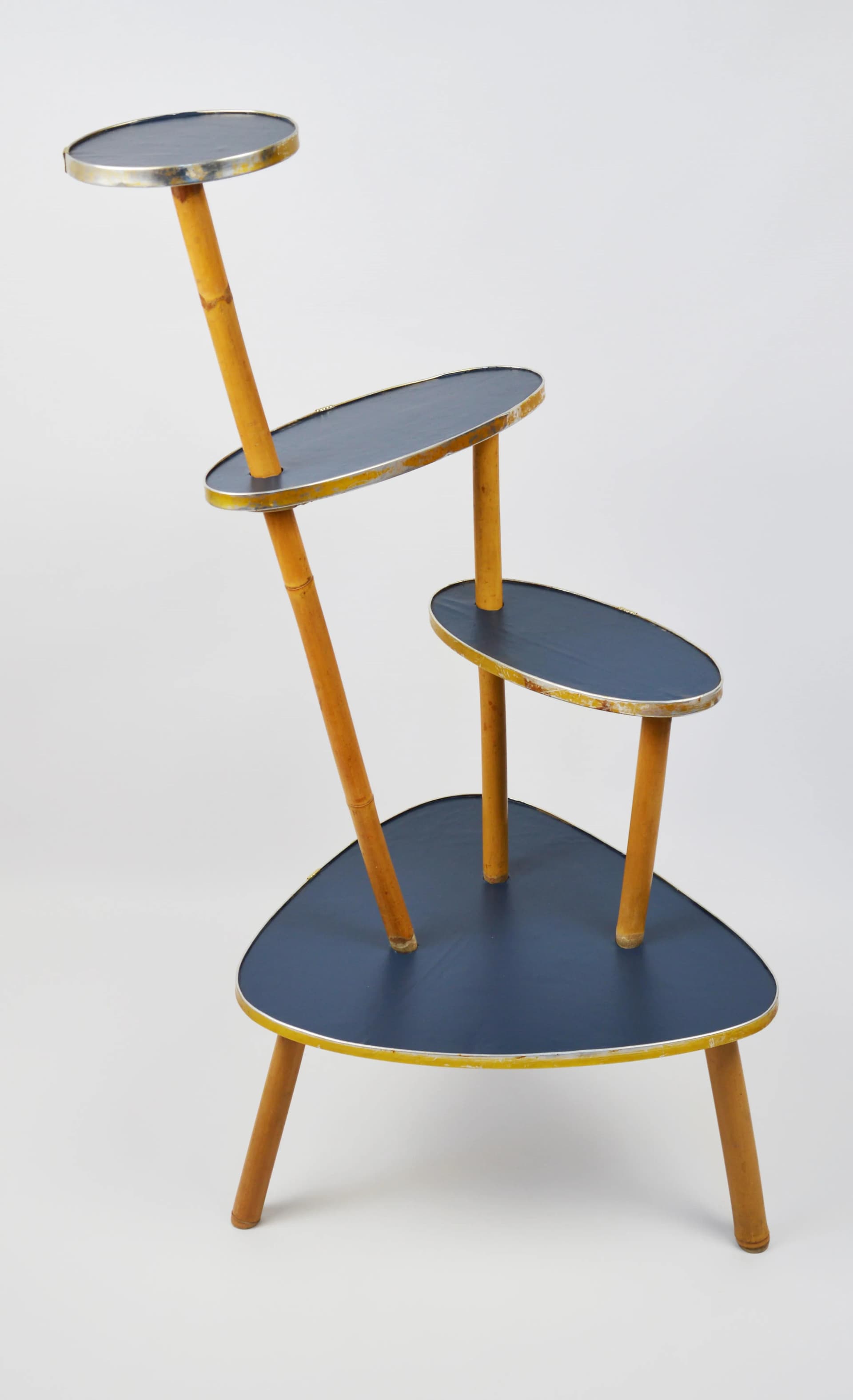 Kwietnik, navy blue, bambus, Polska, lata 70. - 86201