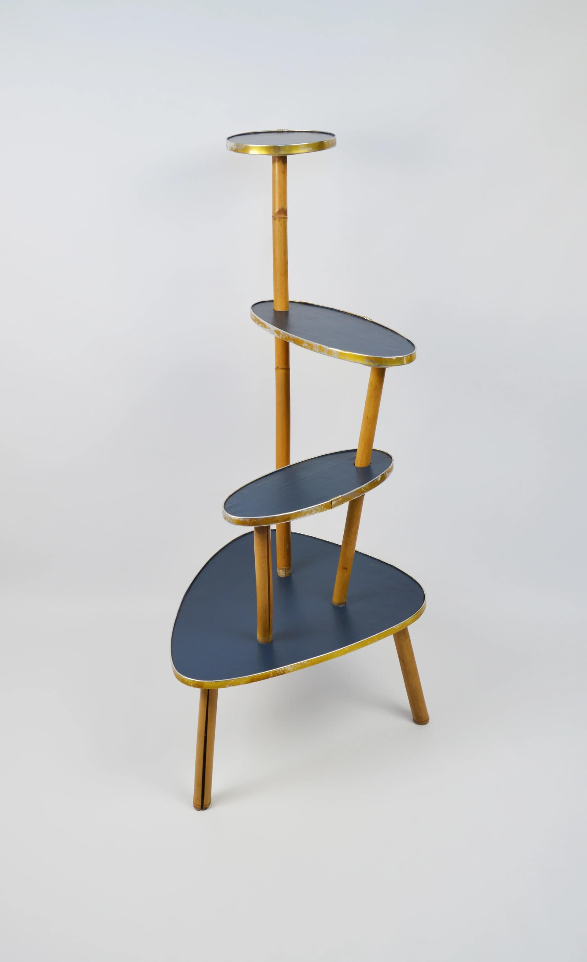 Kwietnik, navy blue, bambus, Polska, lata 70. - 86206