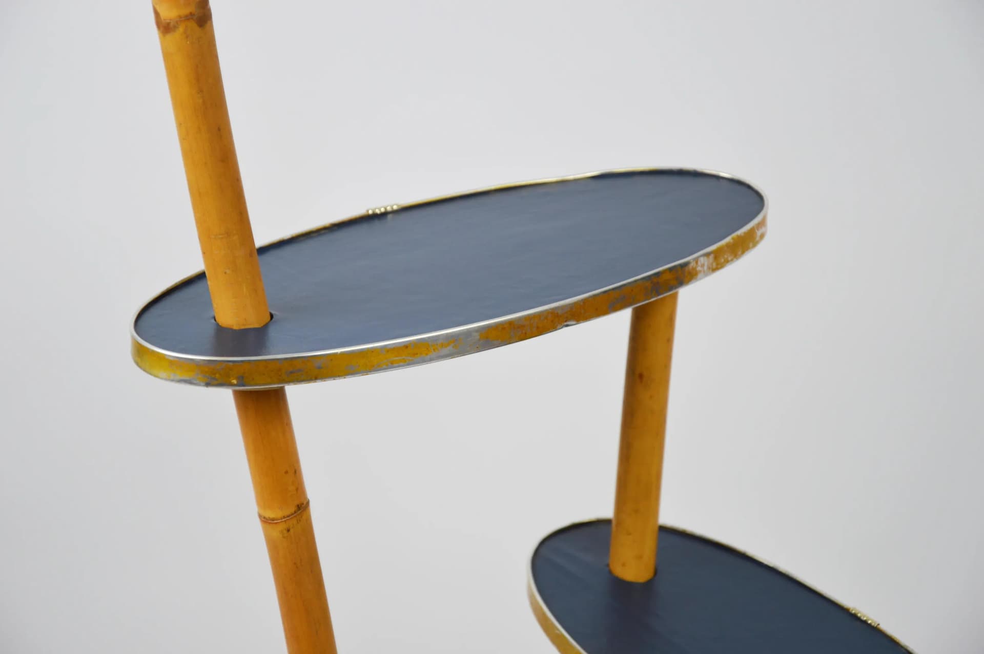 Kwietnik, navy blue, bambus, Polska, lata 70. - 86207