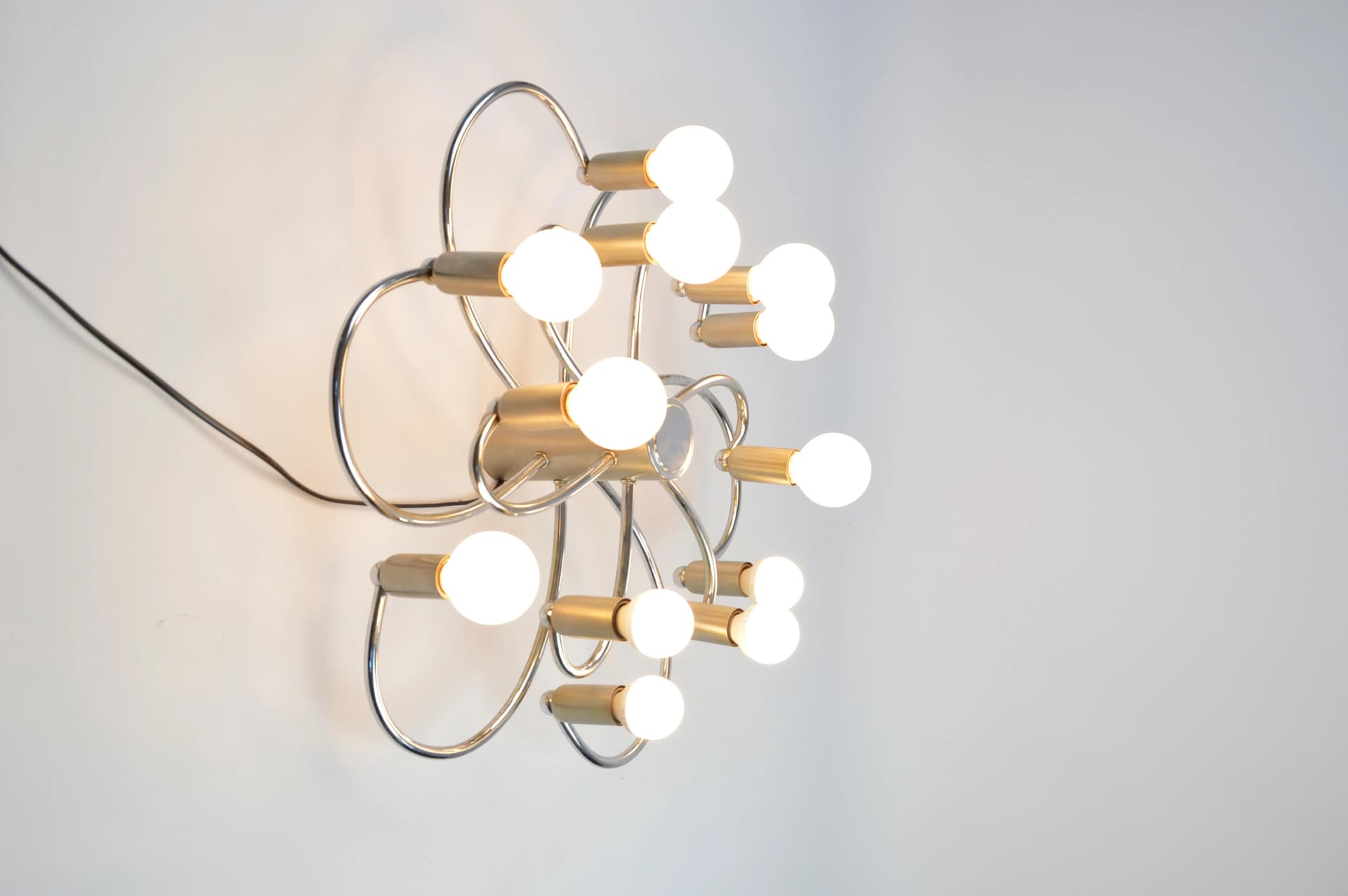 Lampa sufitowa Leola, srebrny, metal, lata 70. - 86153