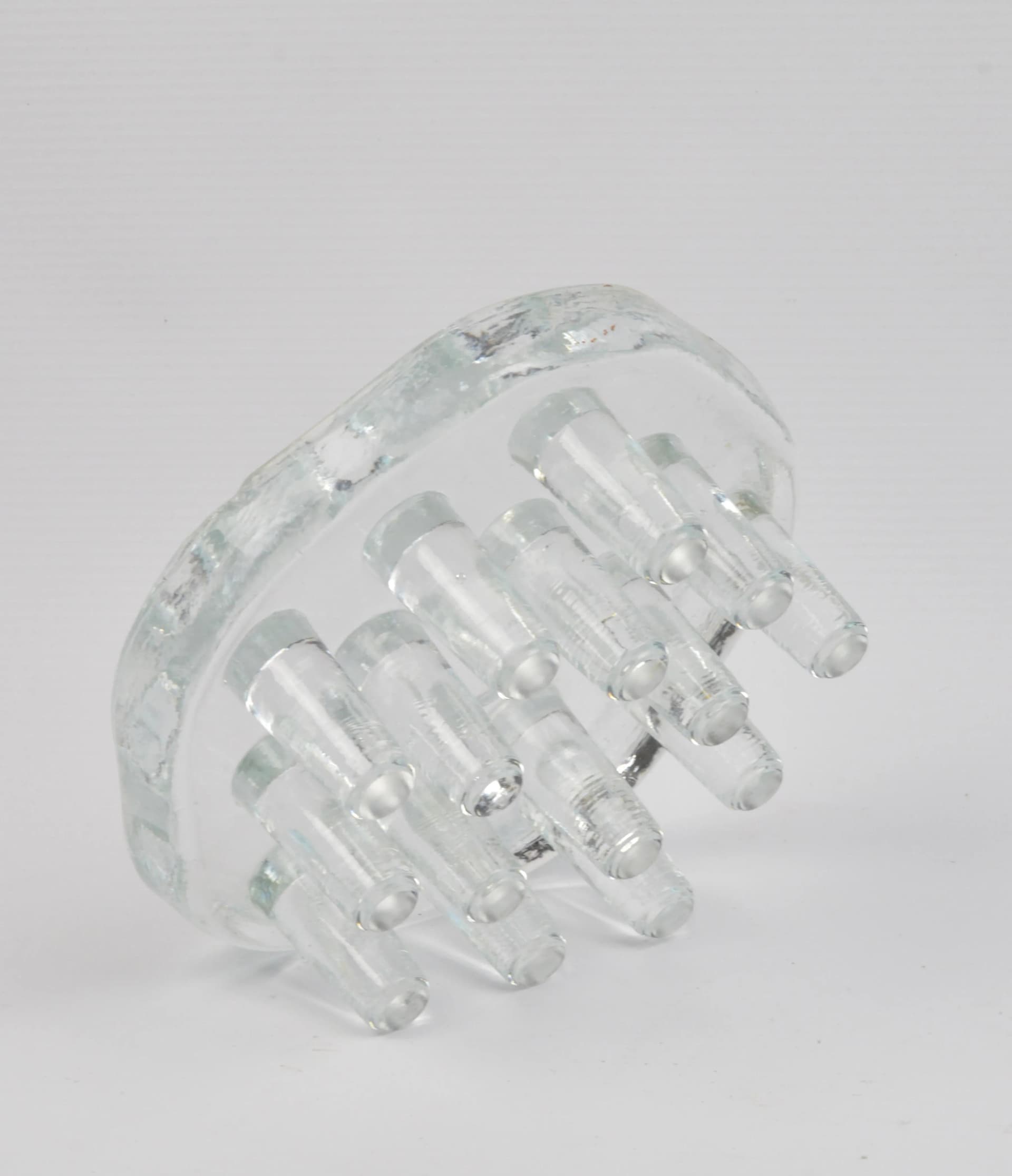 Candle holder, transparent glass, Germany, 1970s. - 86149