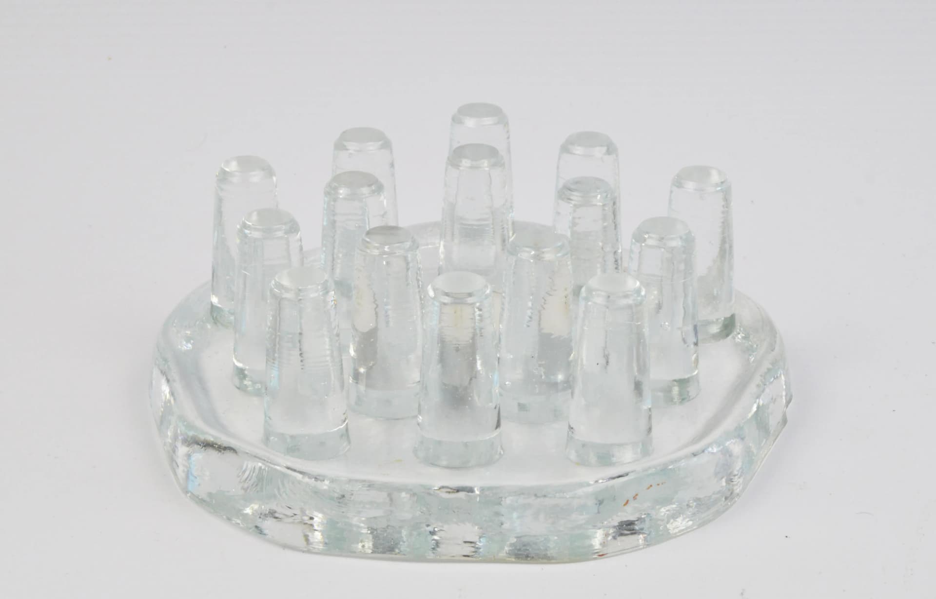 Candle holder, transparent glass, Germany, 1970s. - 86147