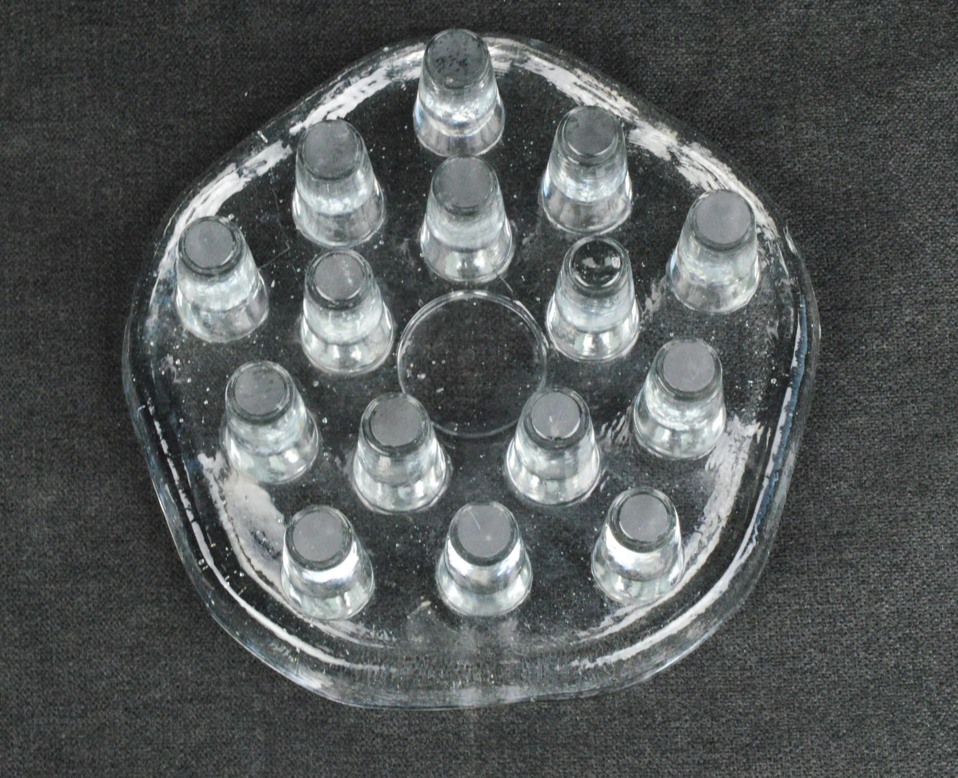 Candle holder, transparent glass, Germany, 1970s. - 86148