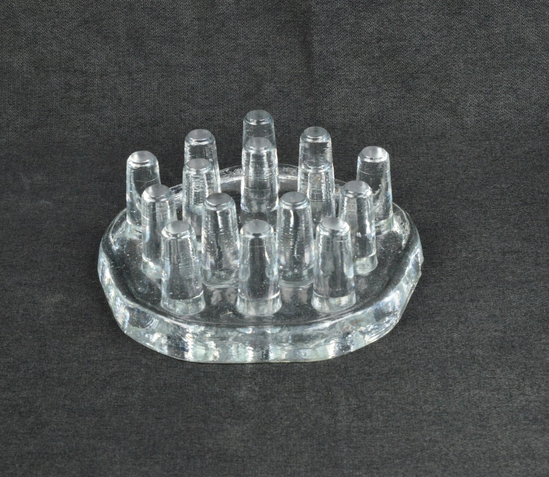 Candle holder, transparent glass, Germany, 1970s. - 86145