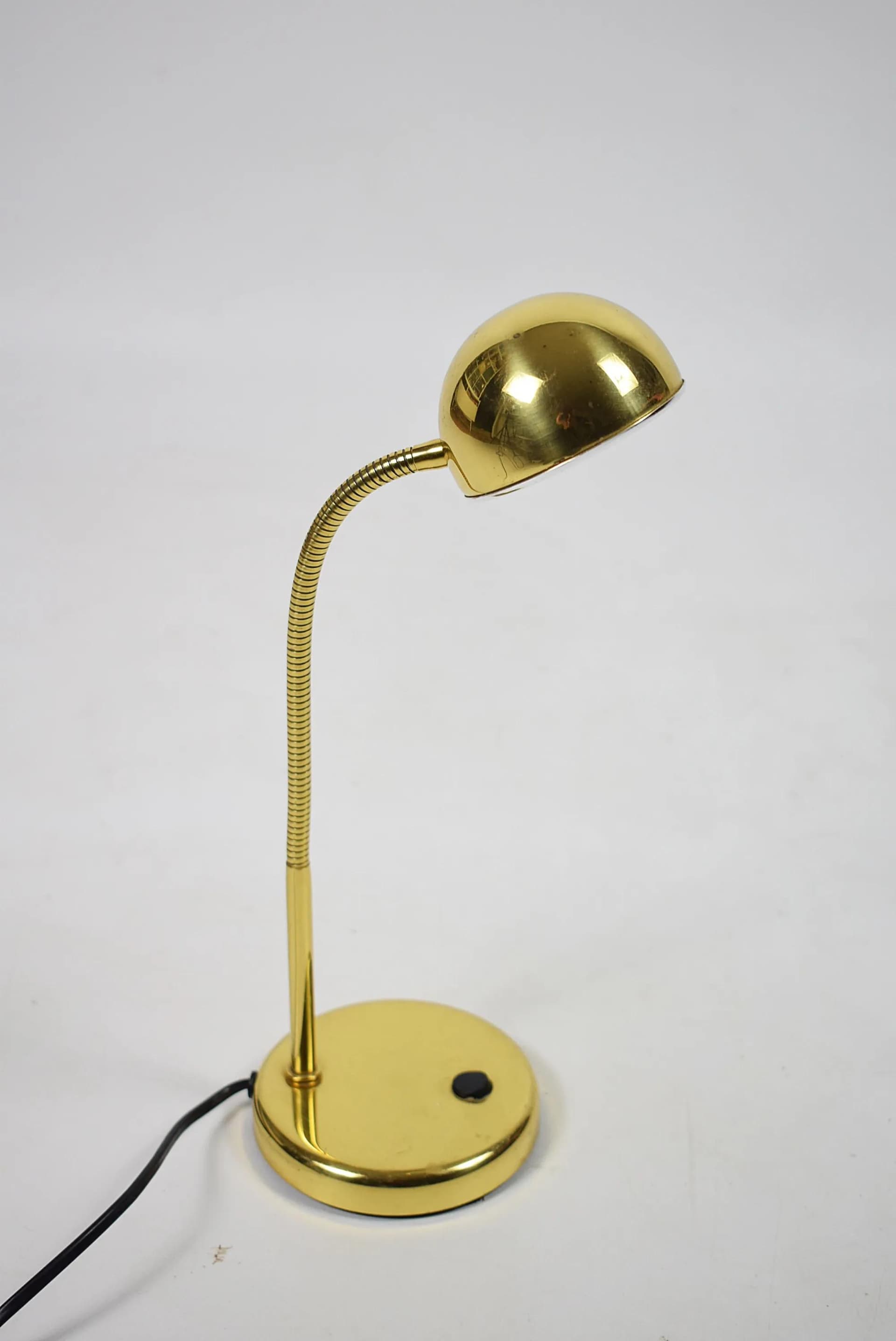 Lampka biurkowa, złoty, metal, Polska, lata 80. - 86131