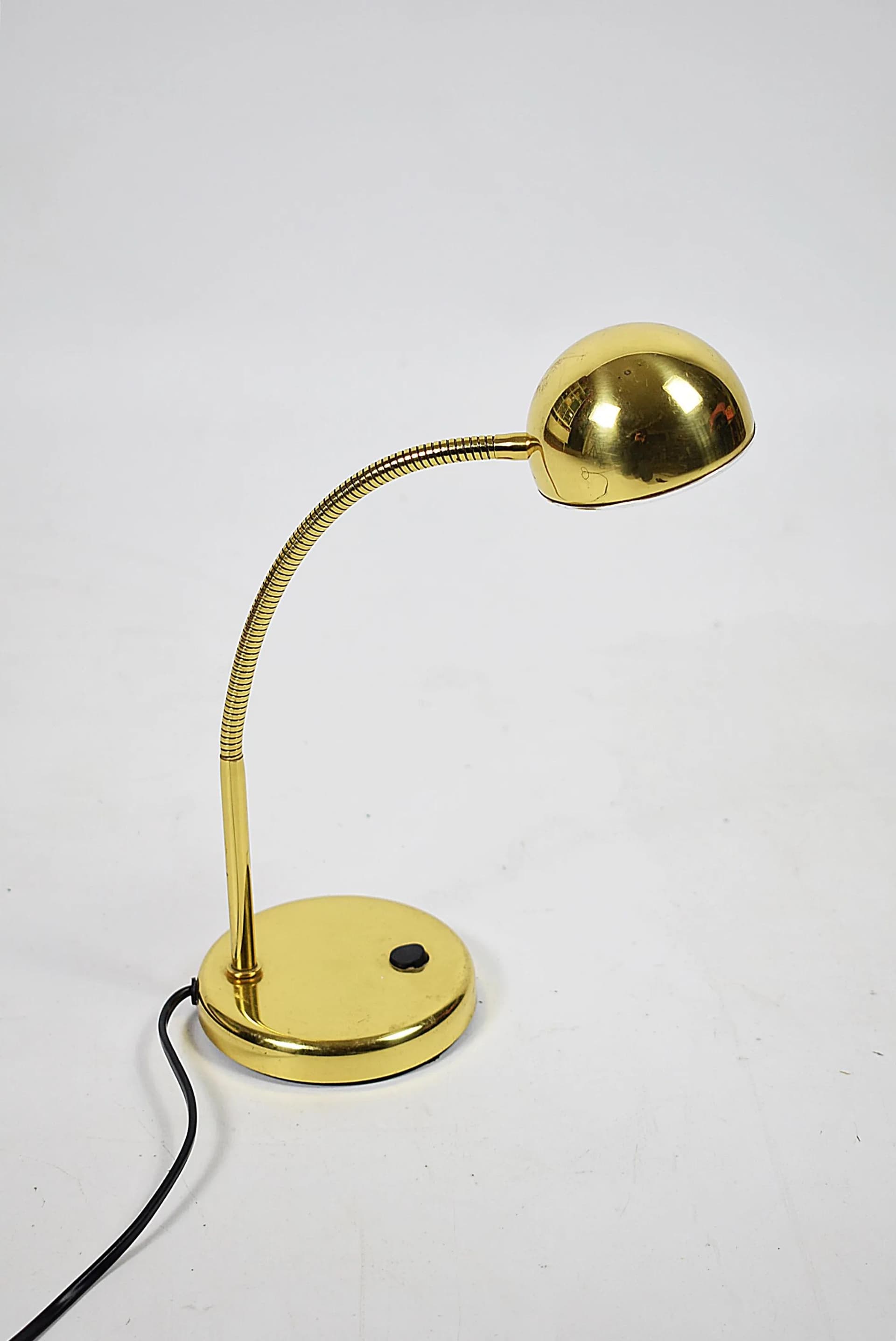 Lampka biurkowa, złoty, metal, Polska, lata 80. - 86132