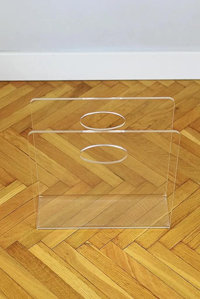Magazine Rack, transparent plexiglass, Poland, 1970s - 86104