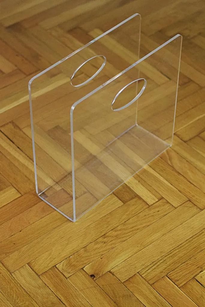 Magazine Rack, transparent plexiglass, Poland, 1970s - 86100