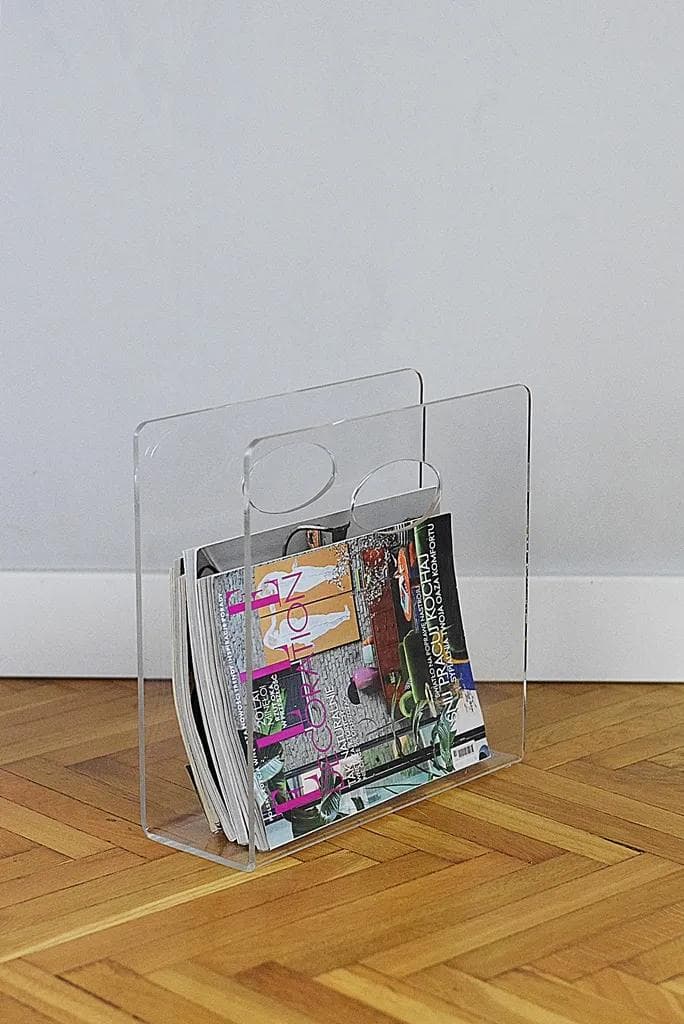 Magazine Rack, transparent plexiglass, Poland, 1970s - 86108