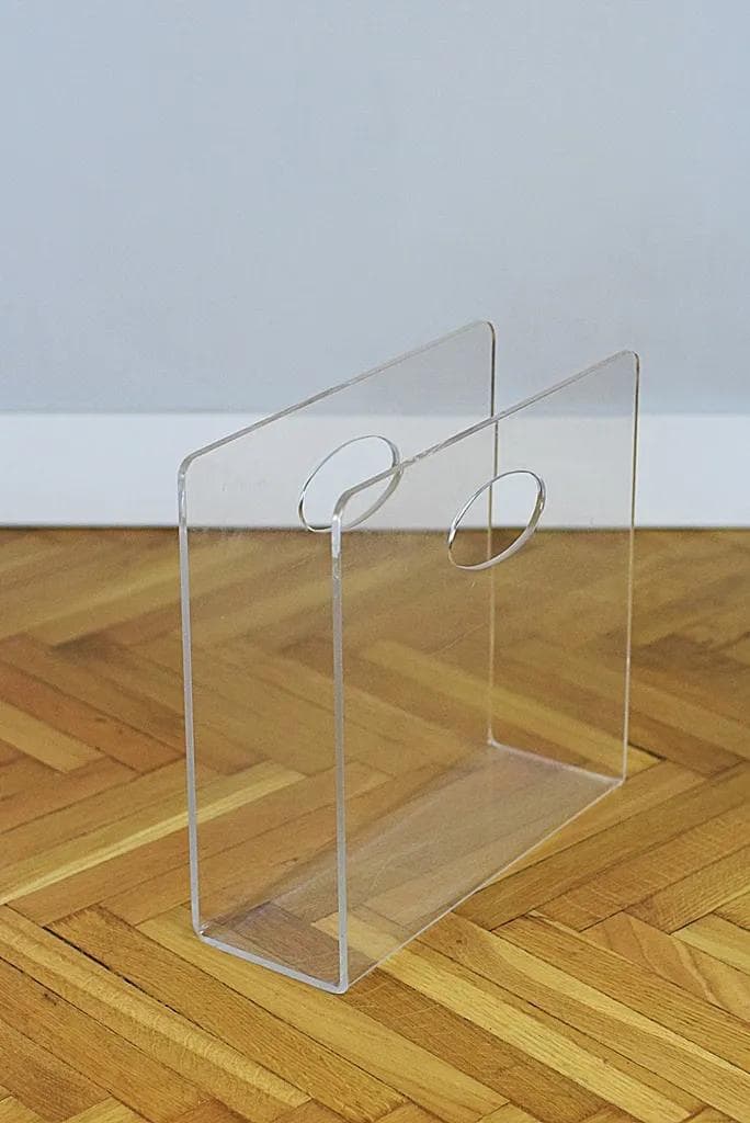 Magazine Rack, transparent plexiglass, Poland, 1970s - 86106